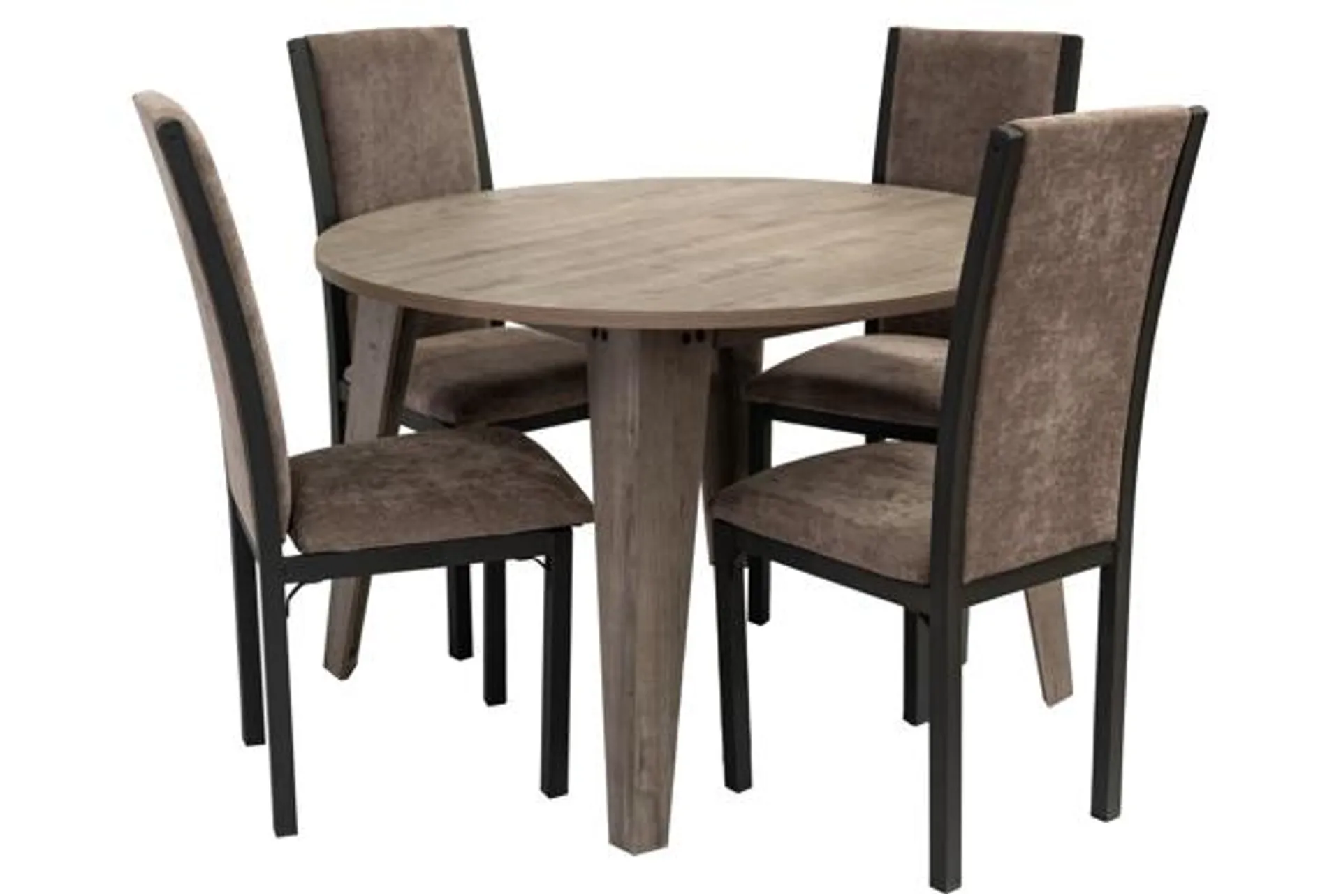 Antecomedor Tubular Alexa 4 Sillas Royal Grey