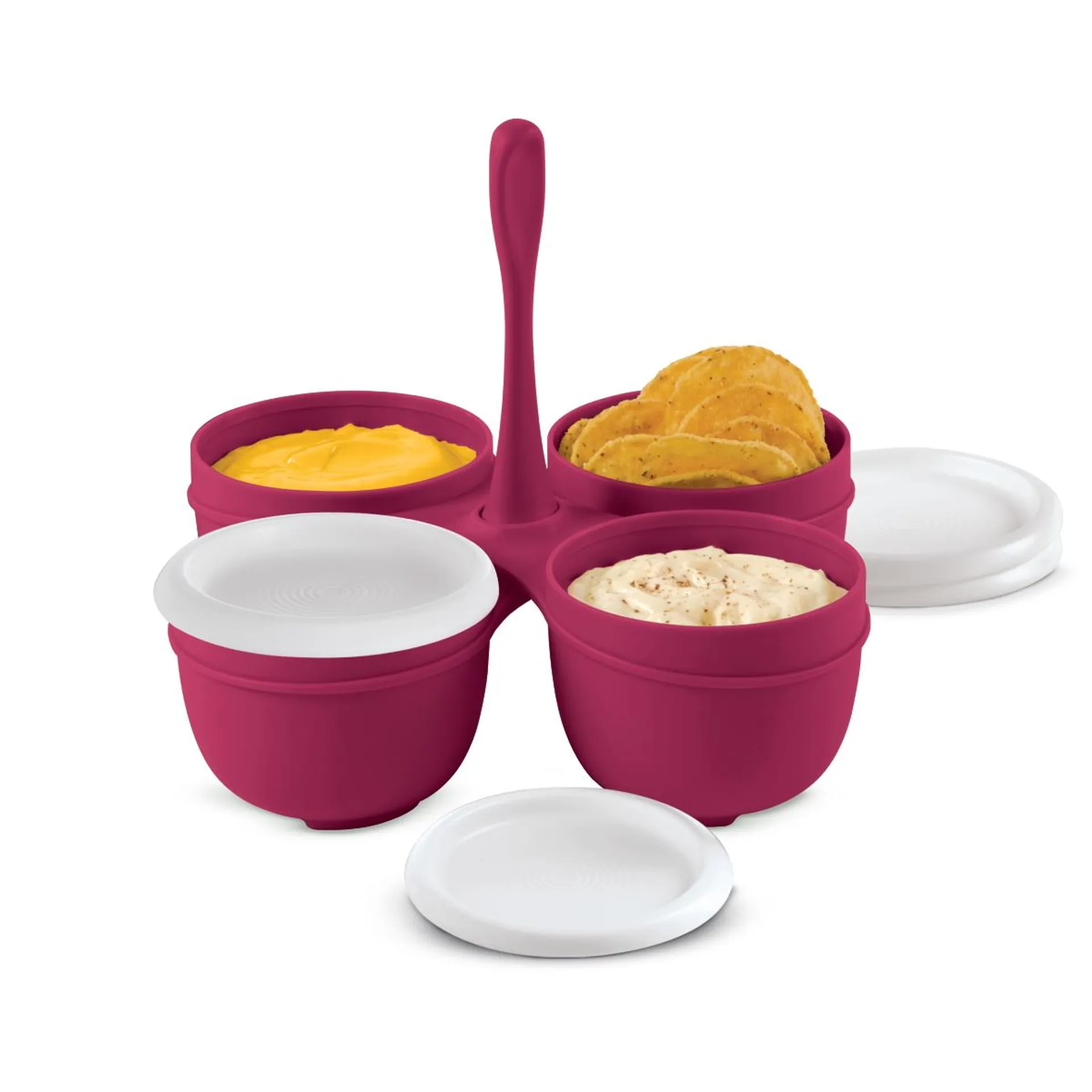 Salsera Tupperware 4 divisiones con tapa 250 ml c/u