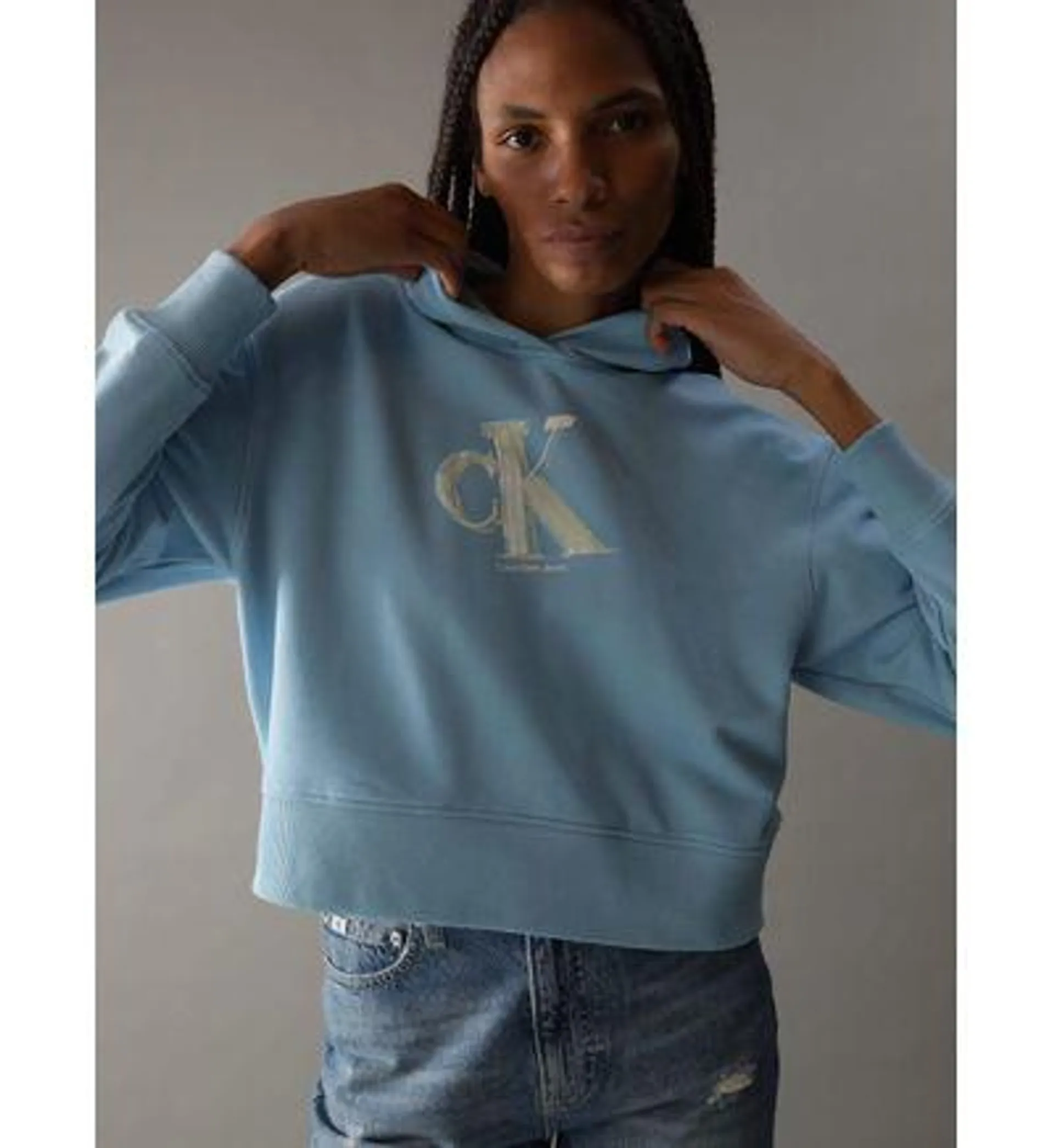 Sudadera Calvin Klein con Logo Mujer Azul