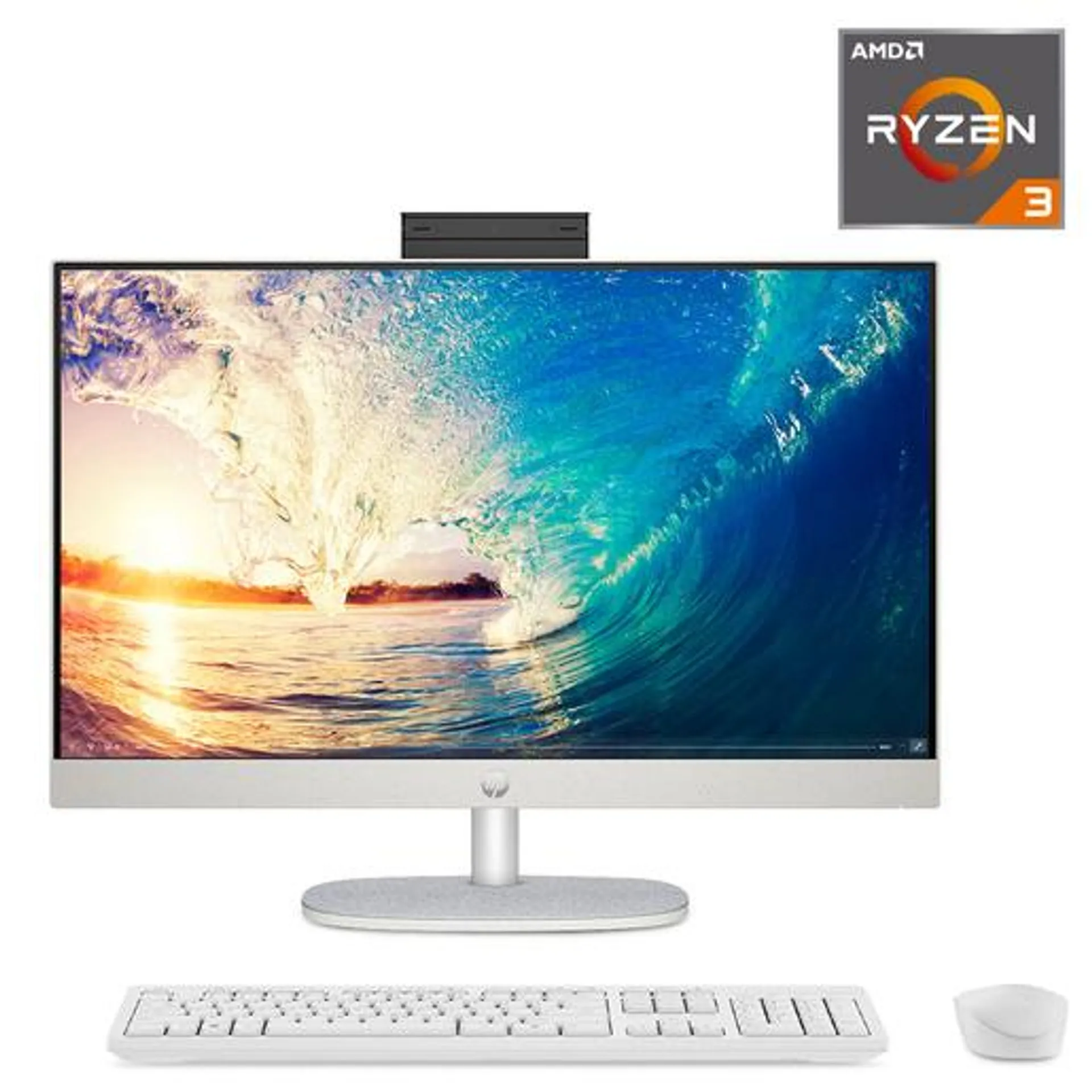 Computadora All In One Hp 24 CR0019LA AMD Ryzen 3 FHD 23.8 pulg. 512gb SSD 8gb RAM Blanco