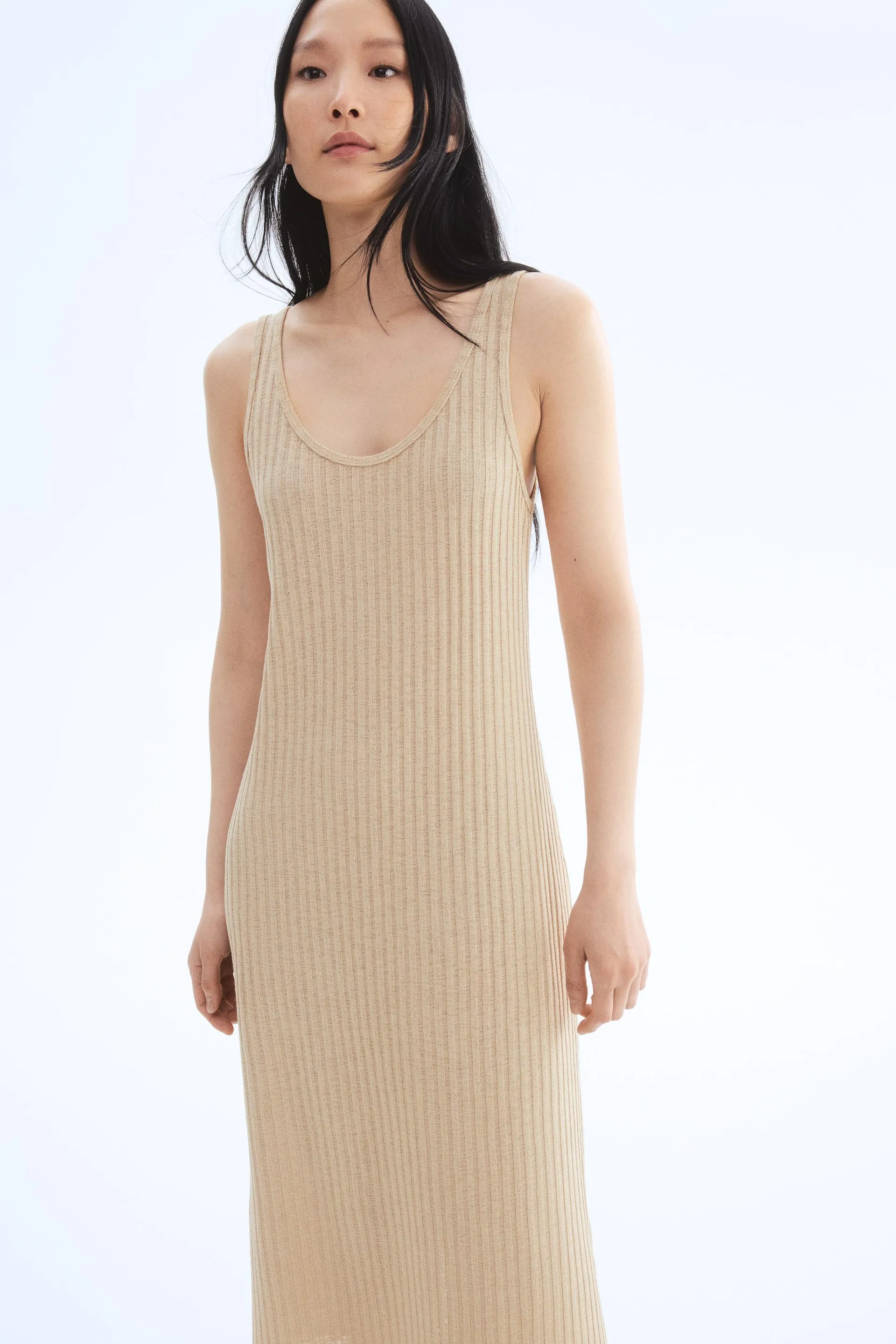 Vestido en tejido acanalado