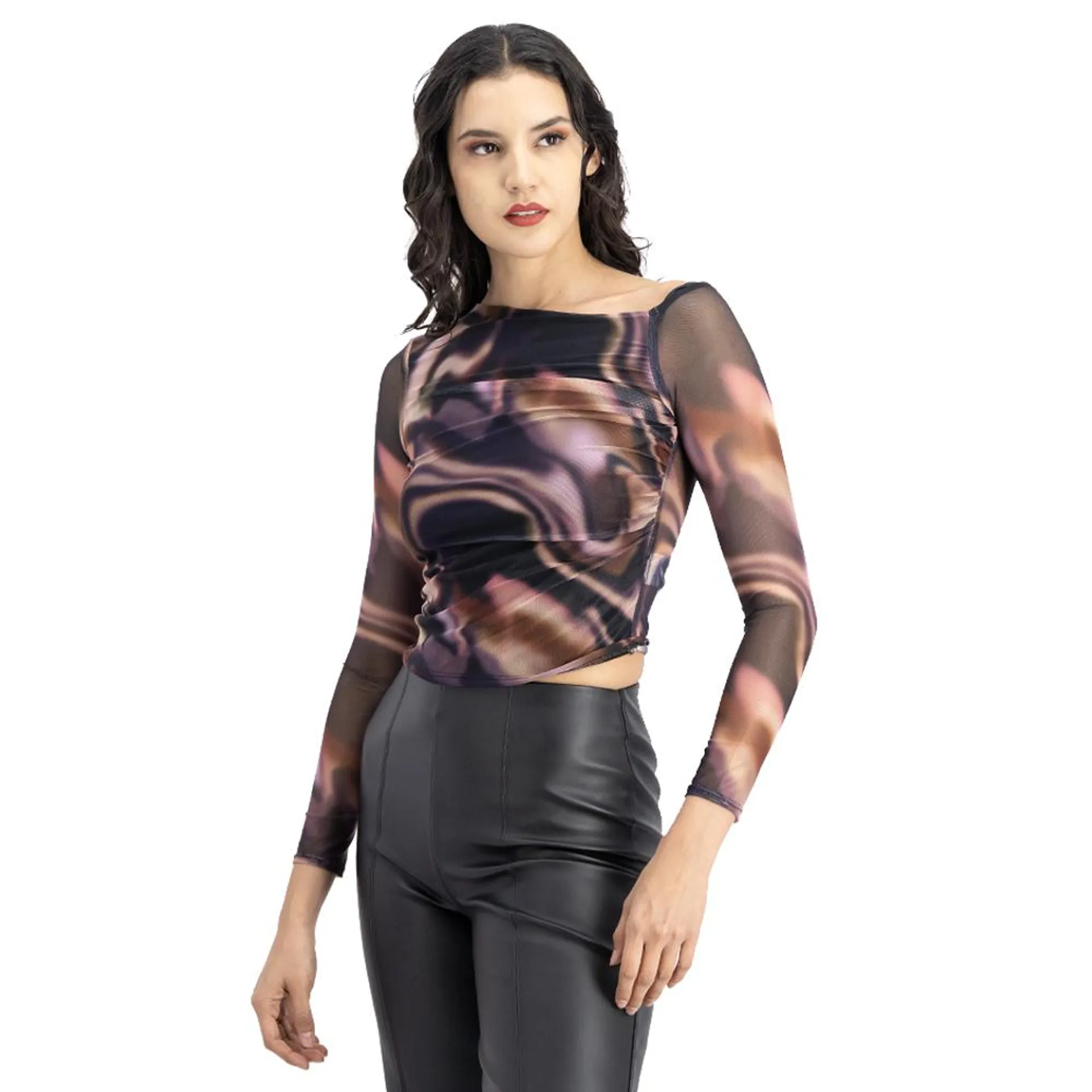 Blusa Mujer Cuello Asimétrico