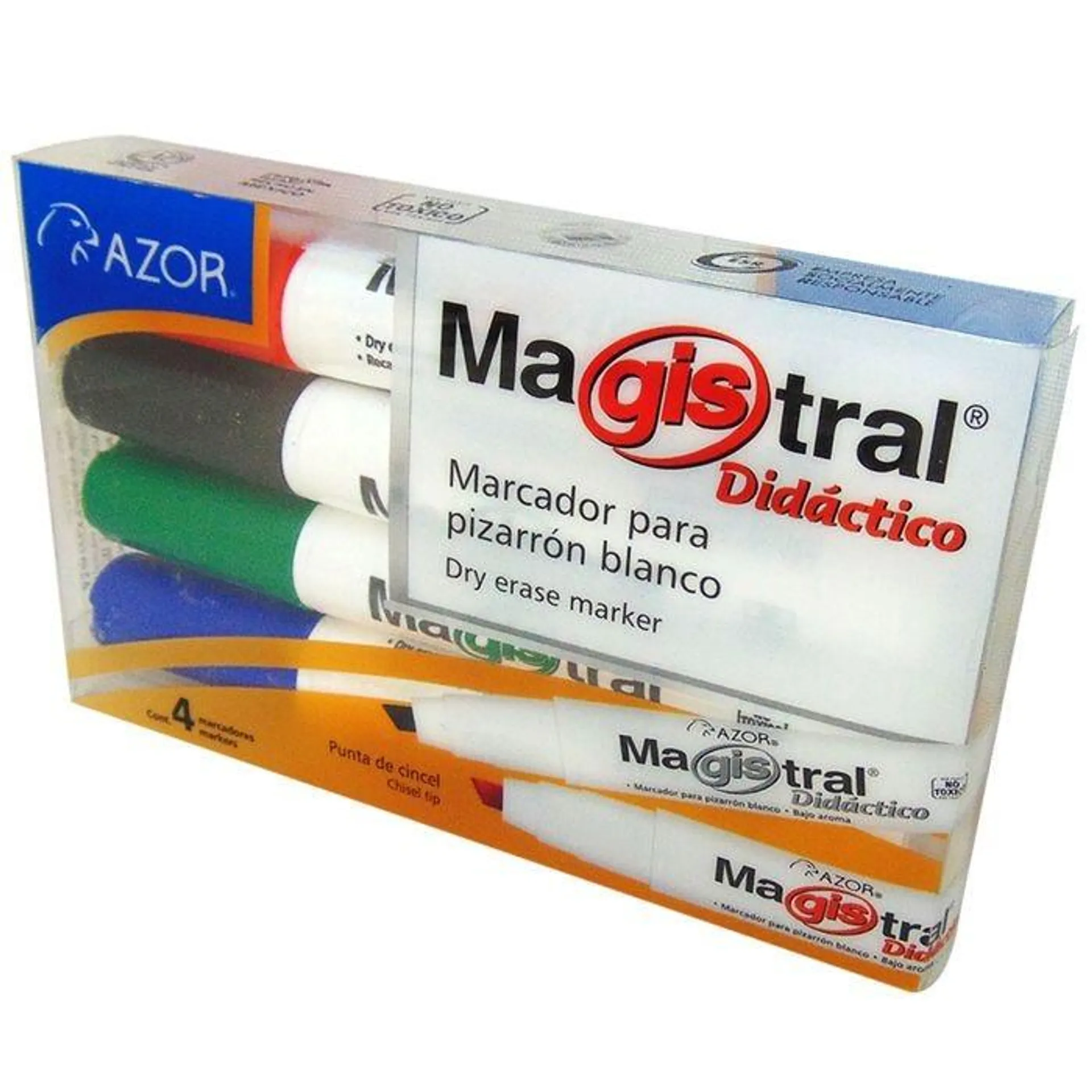 Marcador para Pintarrón Magistral Didáctico Bl/4 Punta Cincel