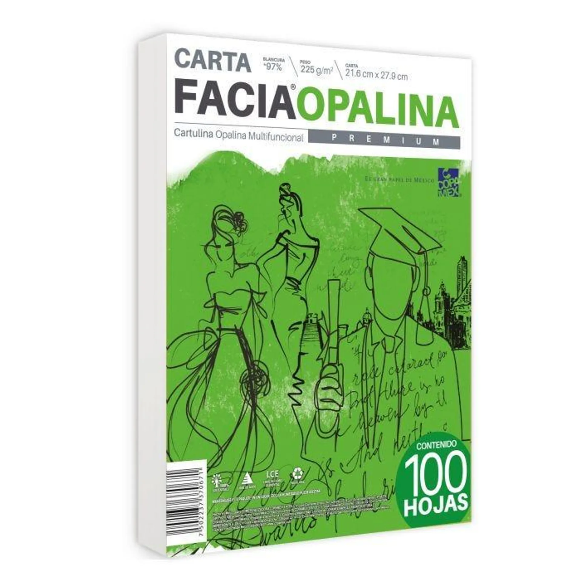 Cart. Opalina Bca. Facia Carta 225 Gms. C/100