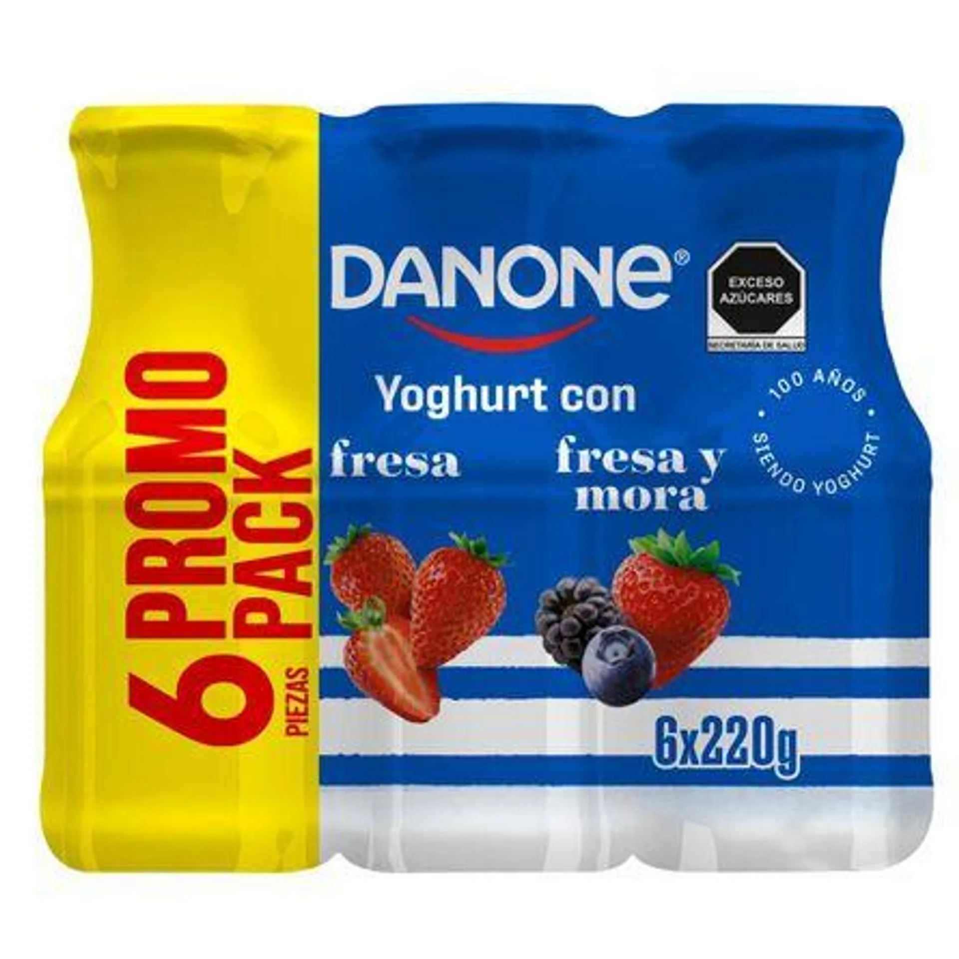 Yoghurt Danone Bebible con Fresa y Moras 6 piezas de 220 gr c/u