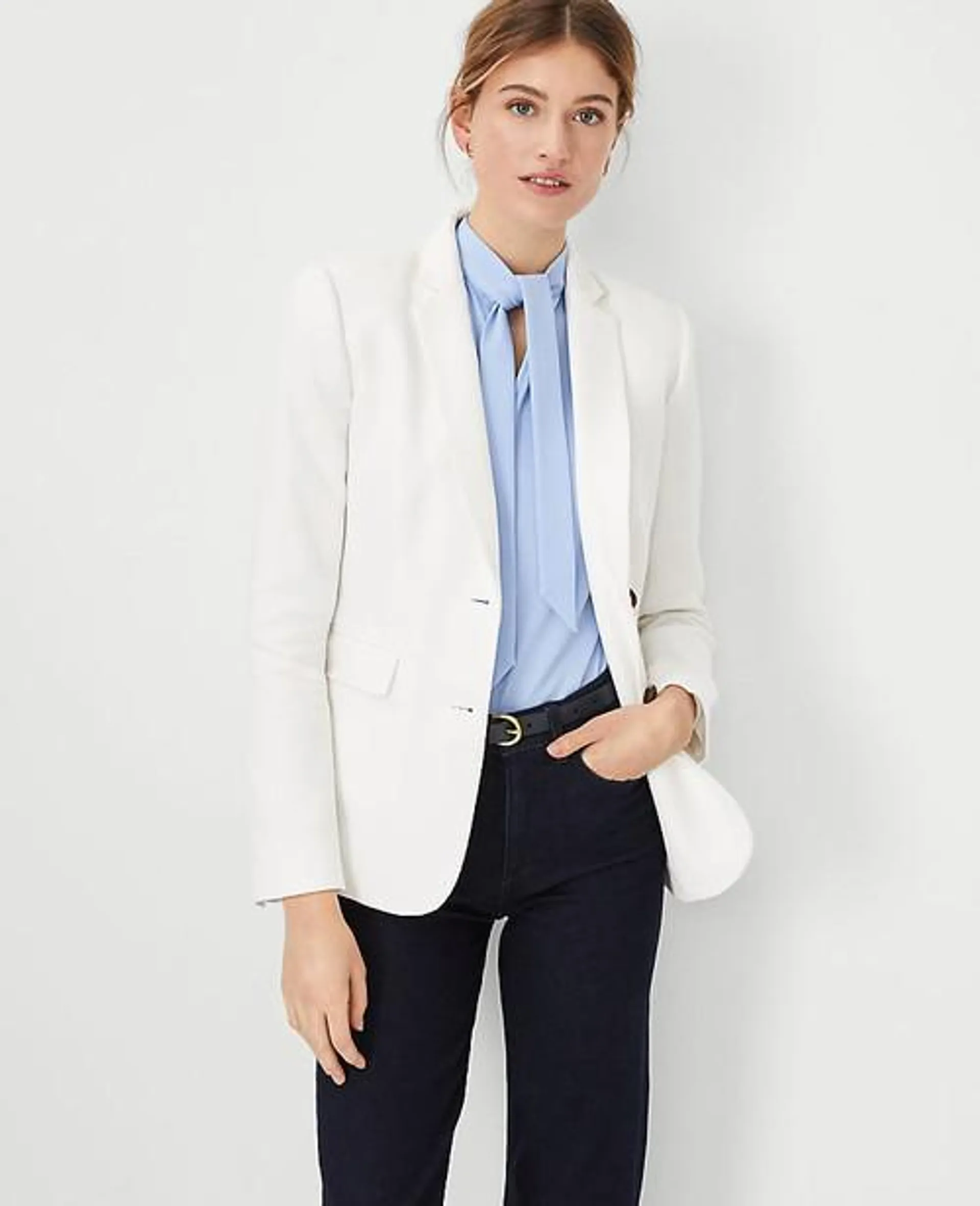 Blazers Ann Taylor The Greenwich in Pique Blancos | 790138-SVH