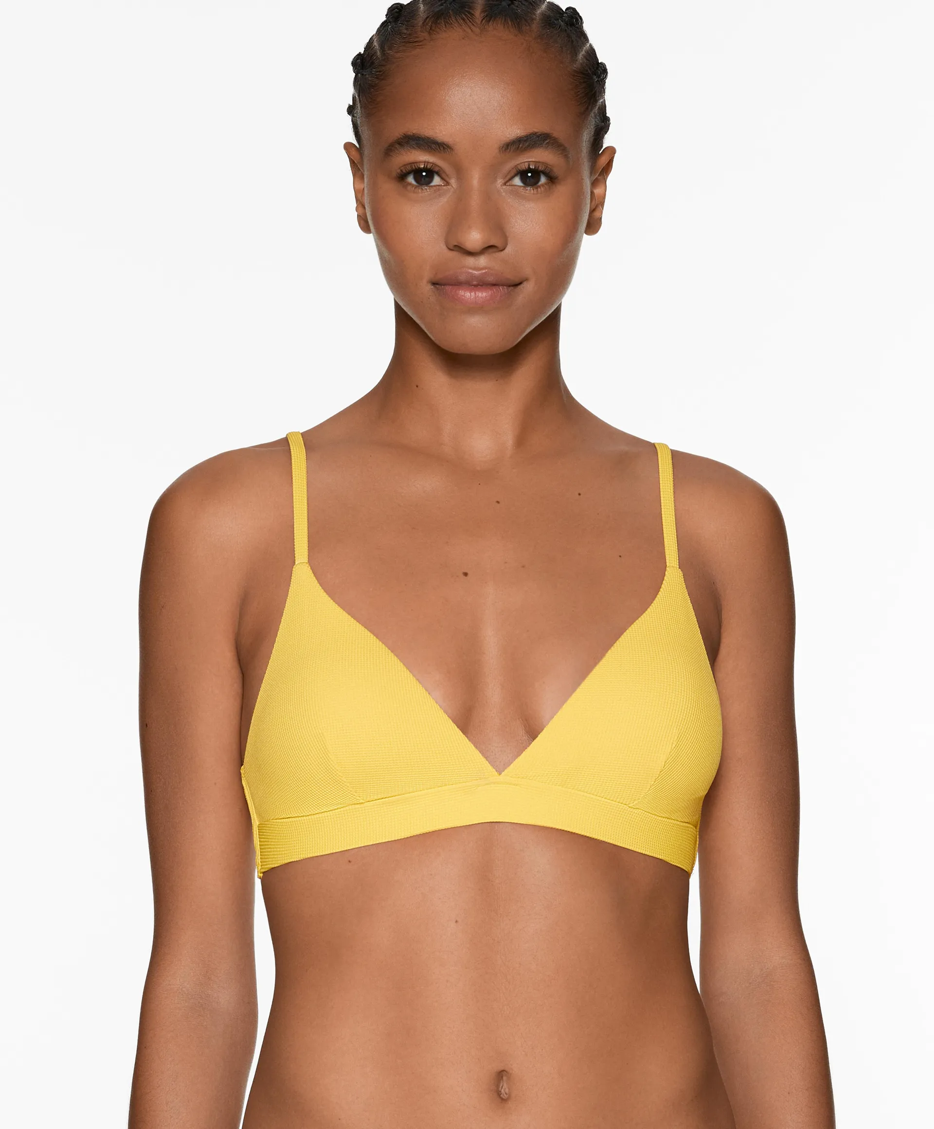 Bikini top triangular piqué