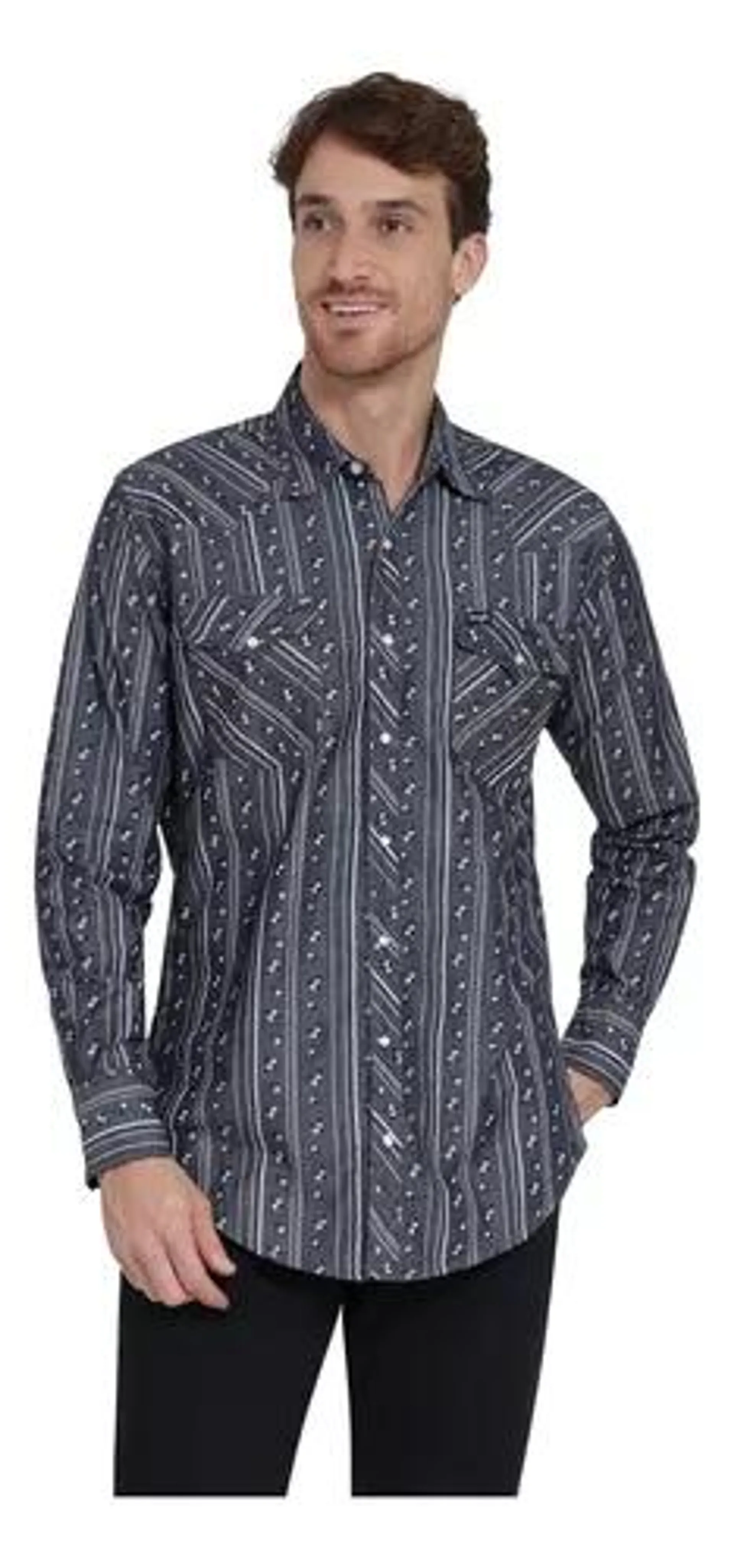 Camisa Vaquera Hombre Wrangler Regular Fit Manga Larga 404