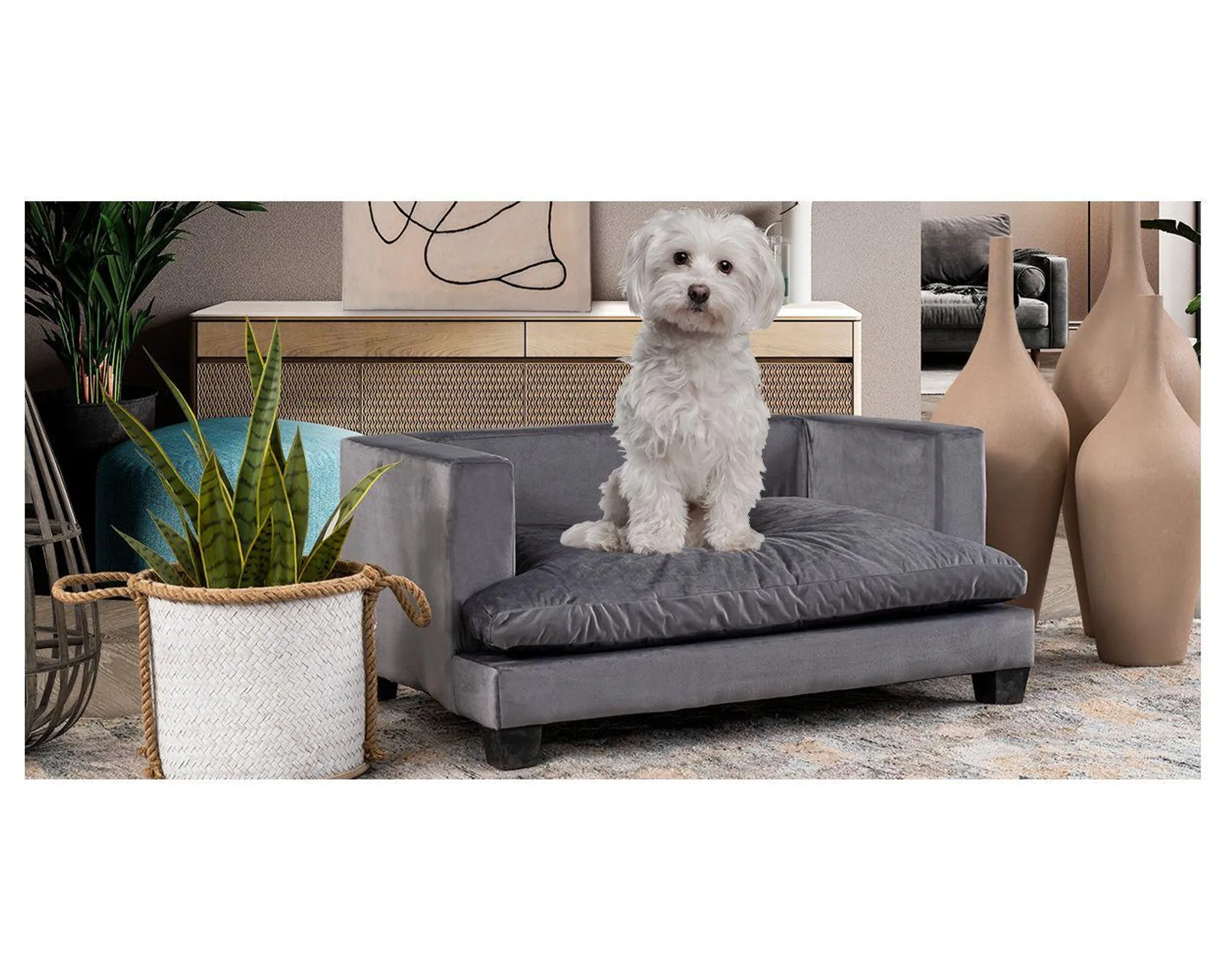 Cama Para Mascota Pet Laika Gris Oxford