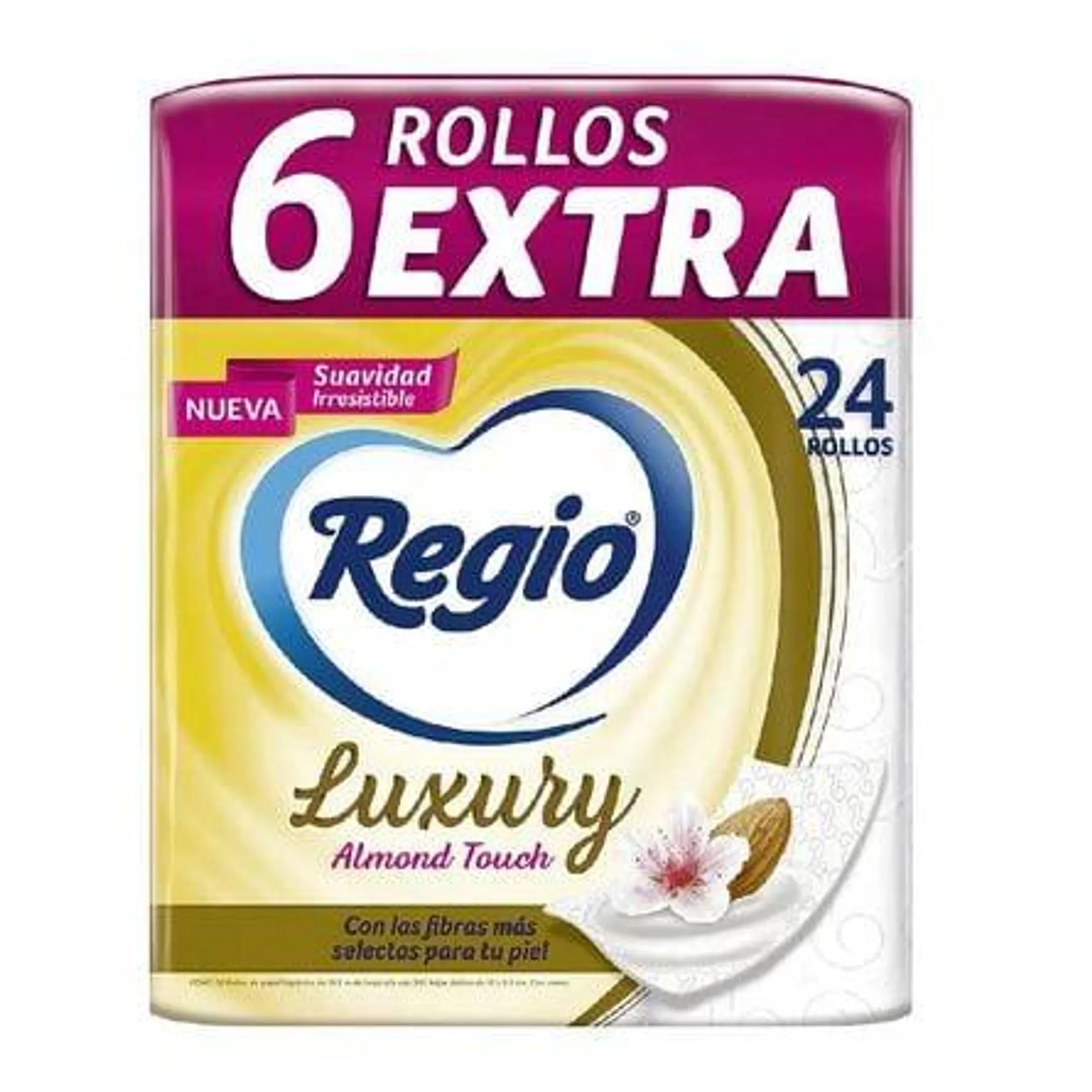 Papel Higienico Regio Almond Touch 18 piezas + 6 piezas gratis