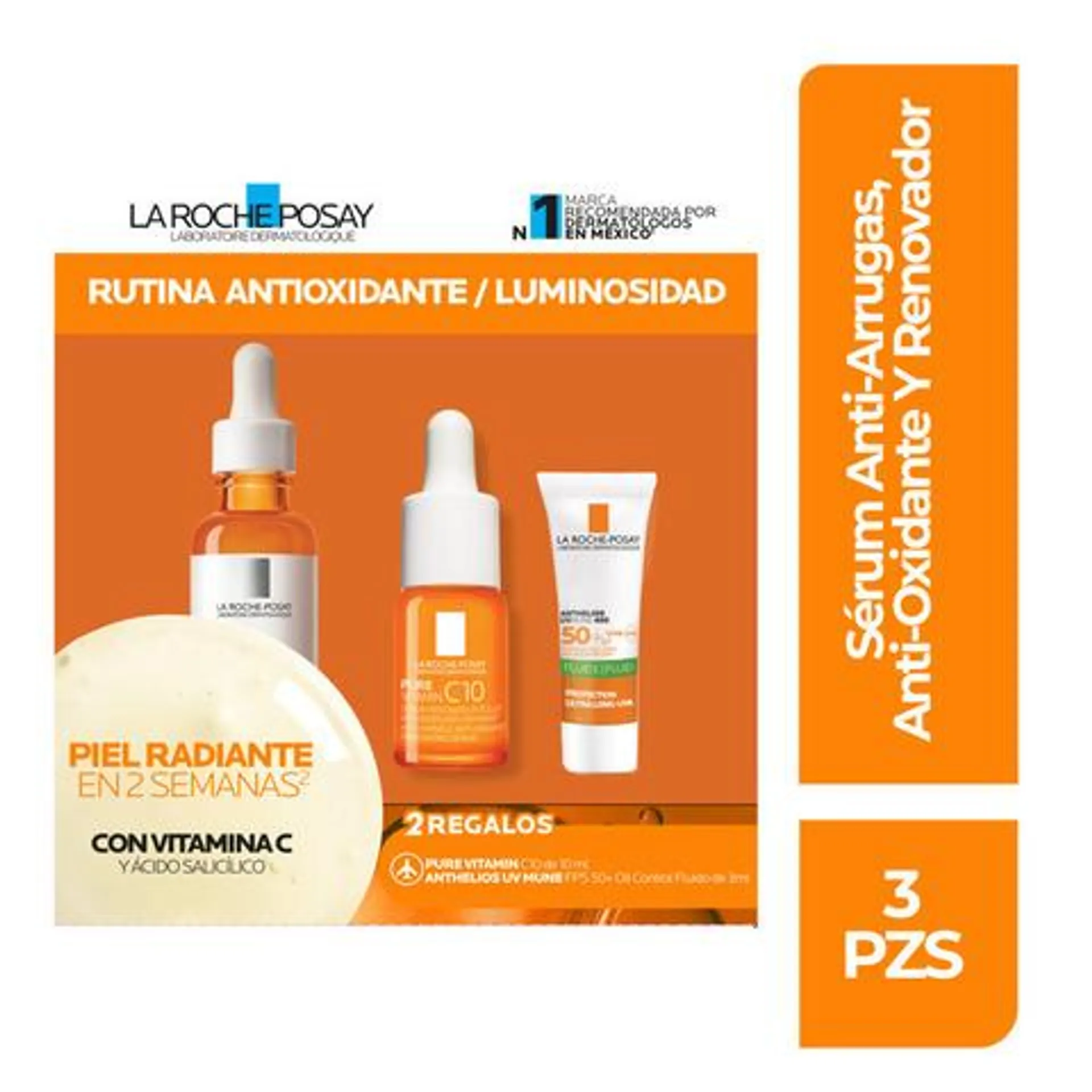 La Roche Posay Rutina Antioxidante Luminosidad Sérum Anti-Arrugas y Anti-Oxidante