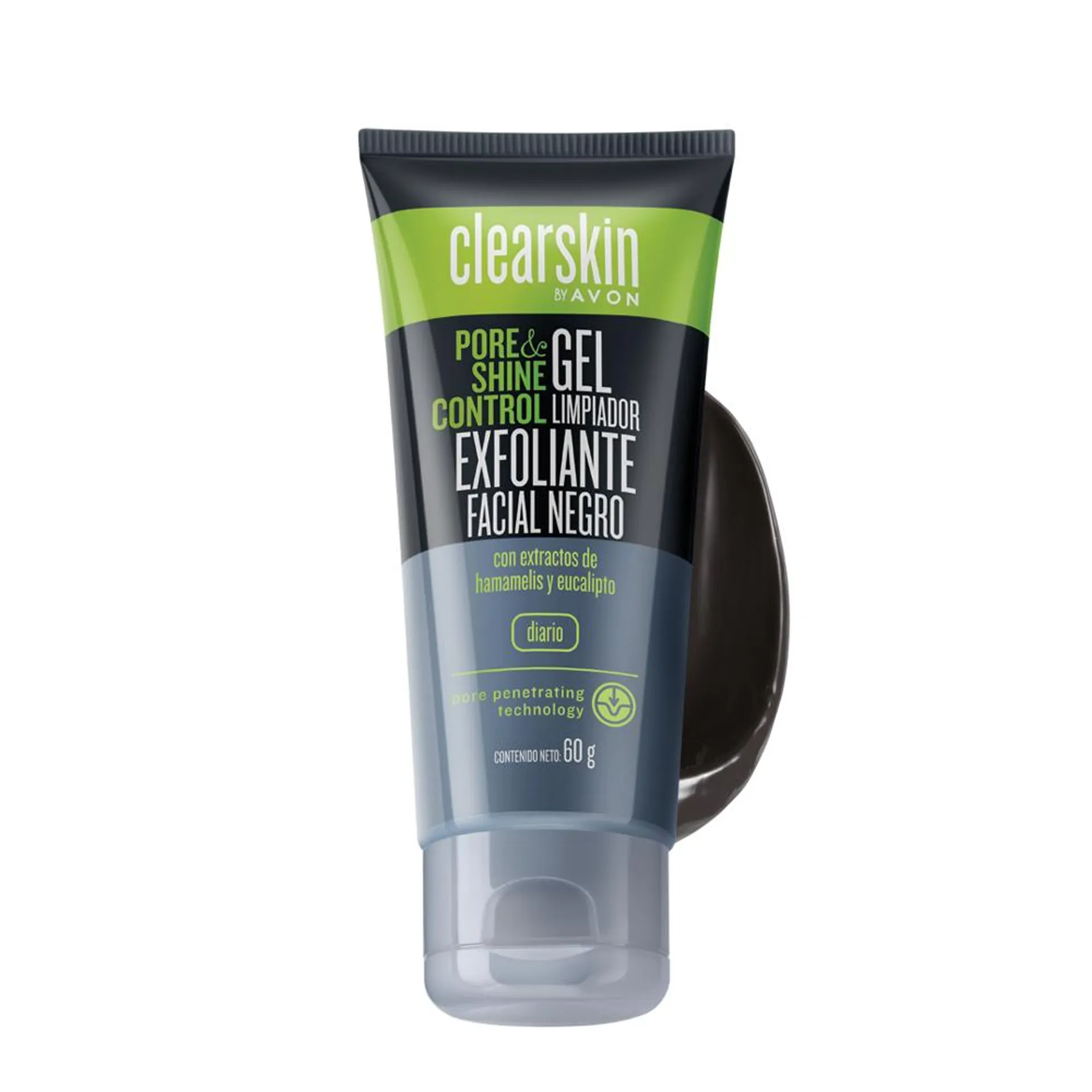 Gel limpiador exfoliante facial negro