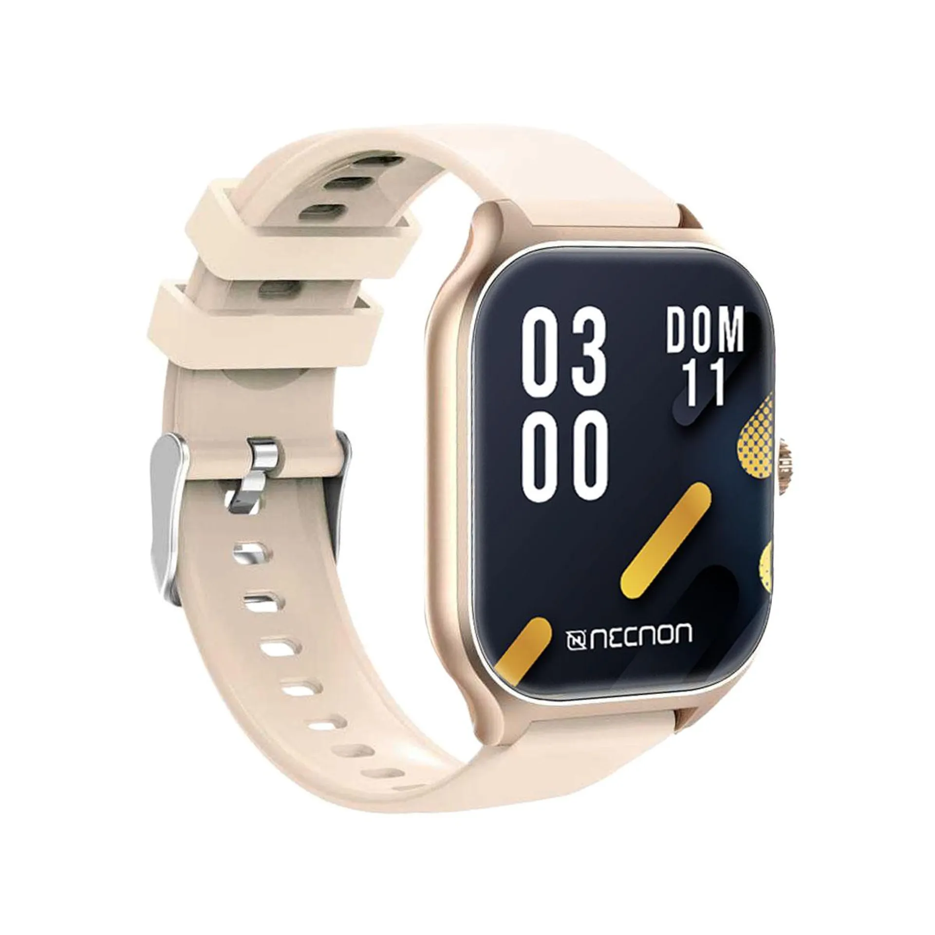 Smartwatch Necnon Trade Nbsw113421 2.01" Touch Bluetooth 5.0 Ip67 Resistente Al Agua Beige Dorado