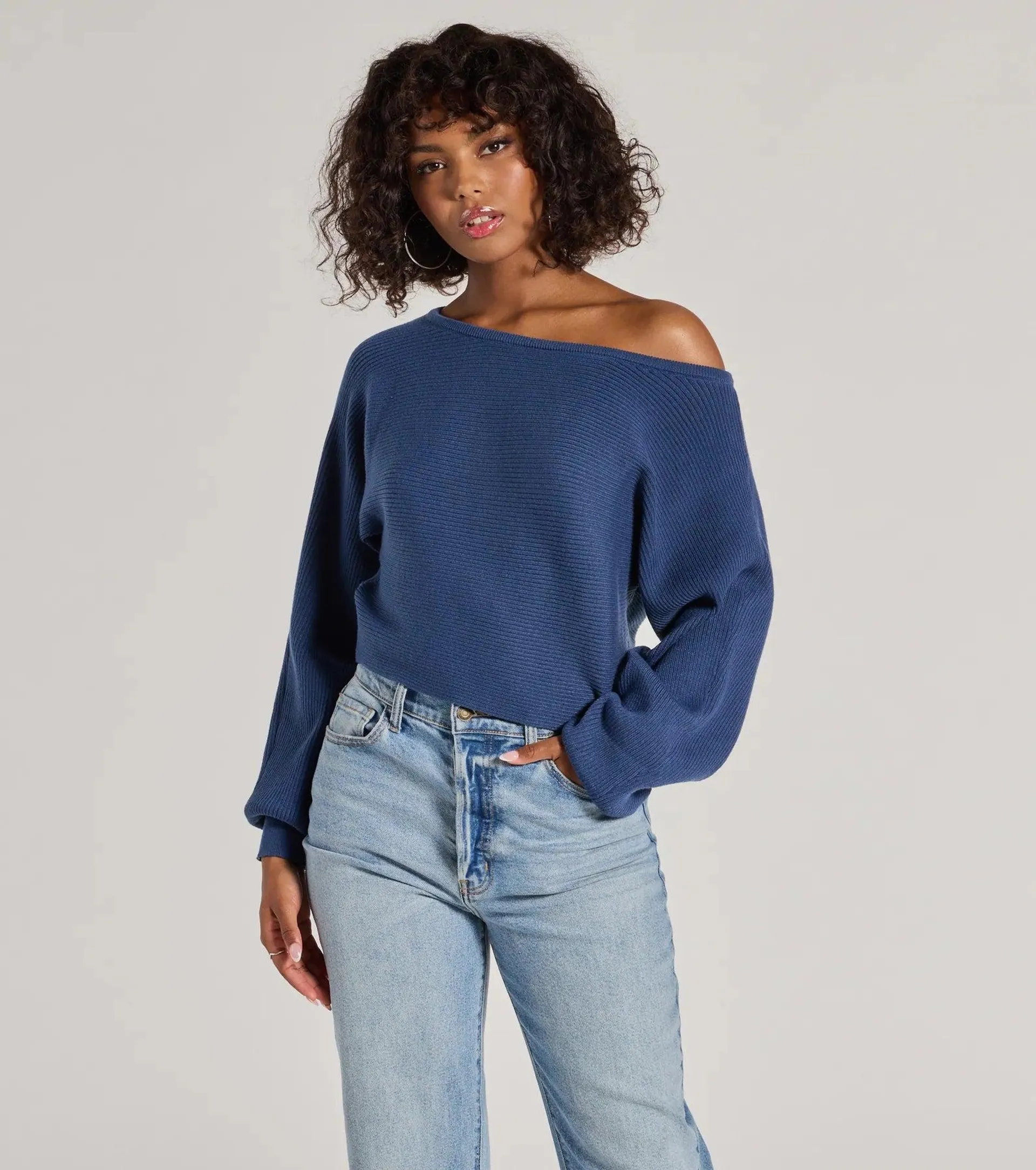 Cozy Cutie Ribbed Knit Boat Neck Sweater