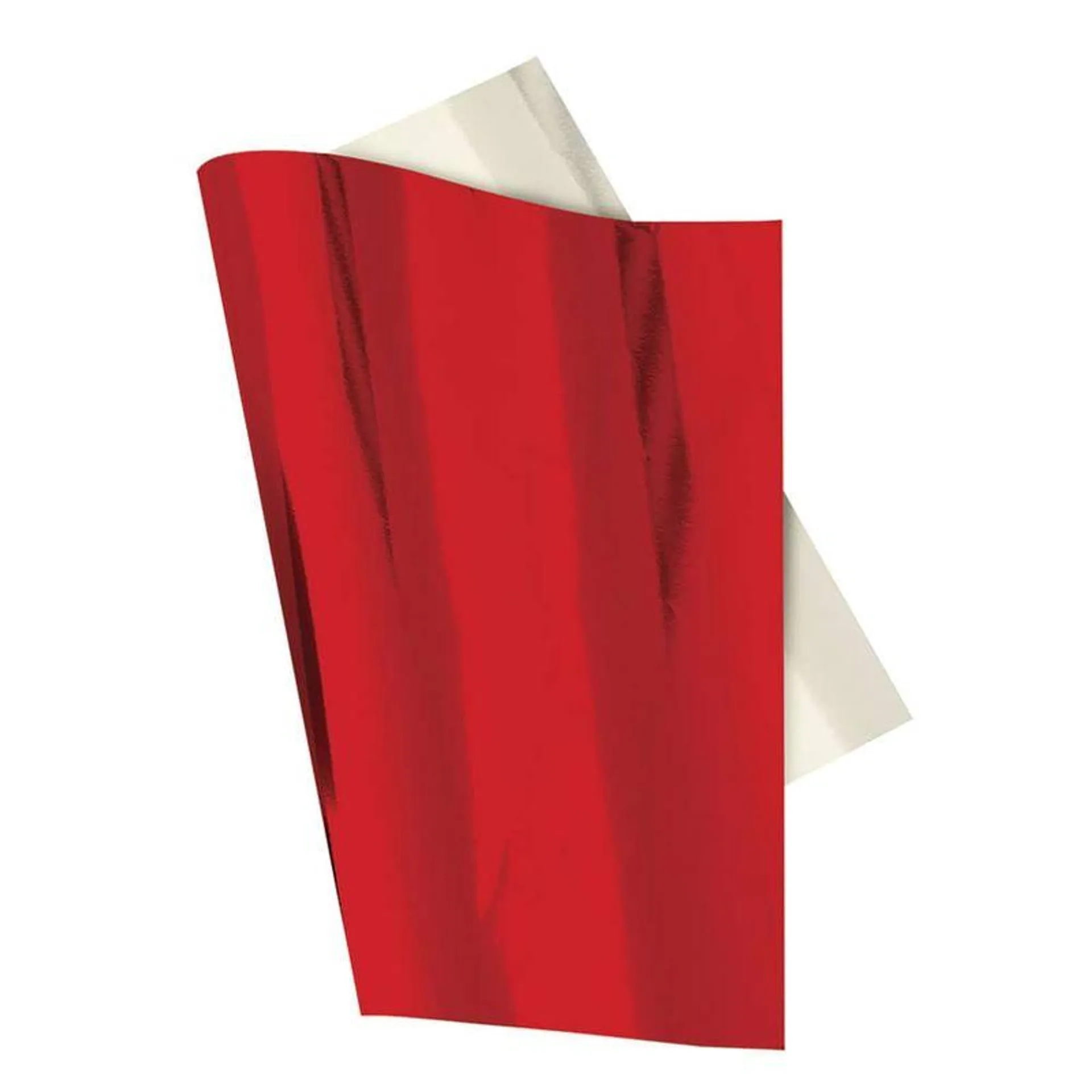 Papel Metálico Liso de 53 x 70 cm con 10 Hojas Rojo Galas