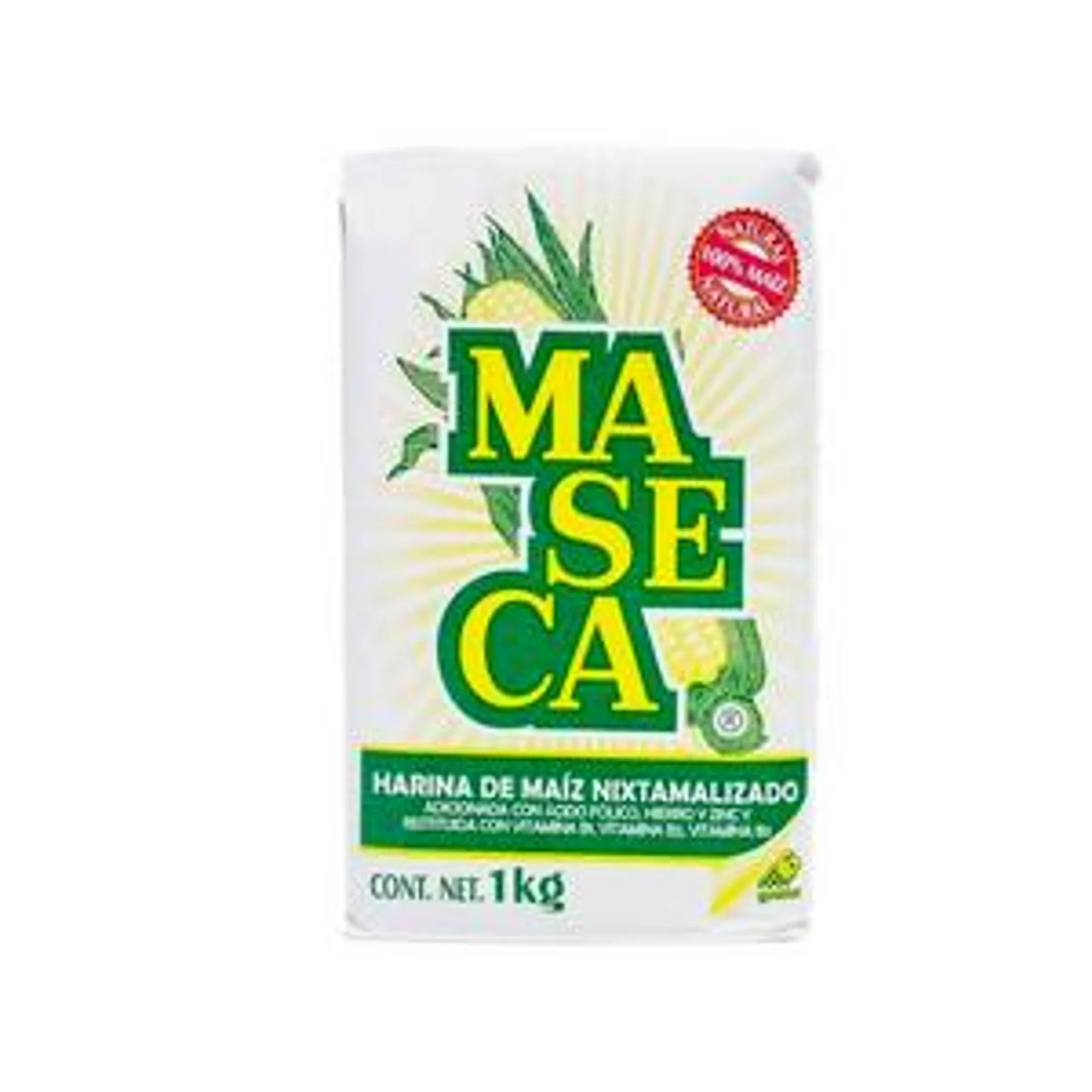 HARINA DE MAIZ CON VITAMINAS MASECA PAQUETE 1 KG.