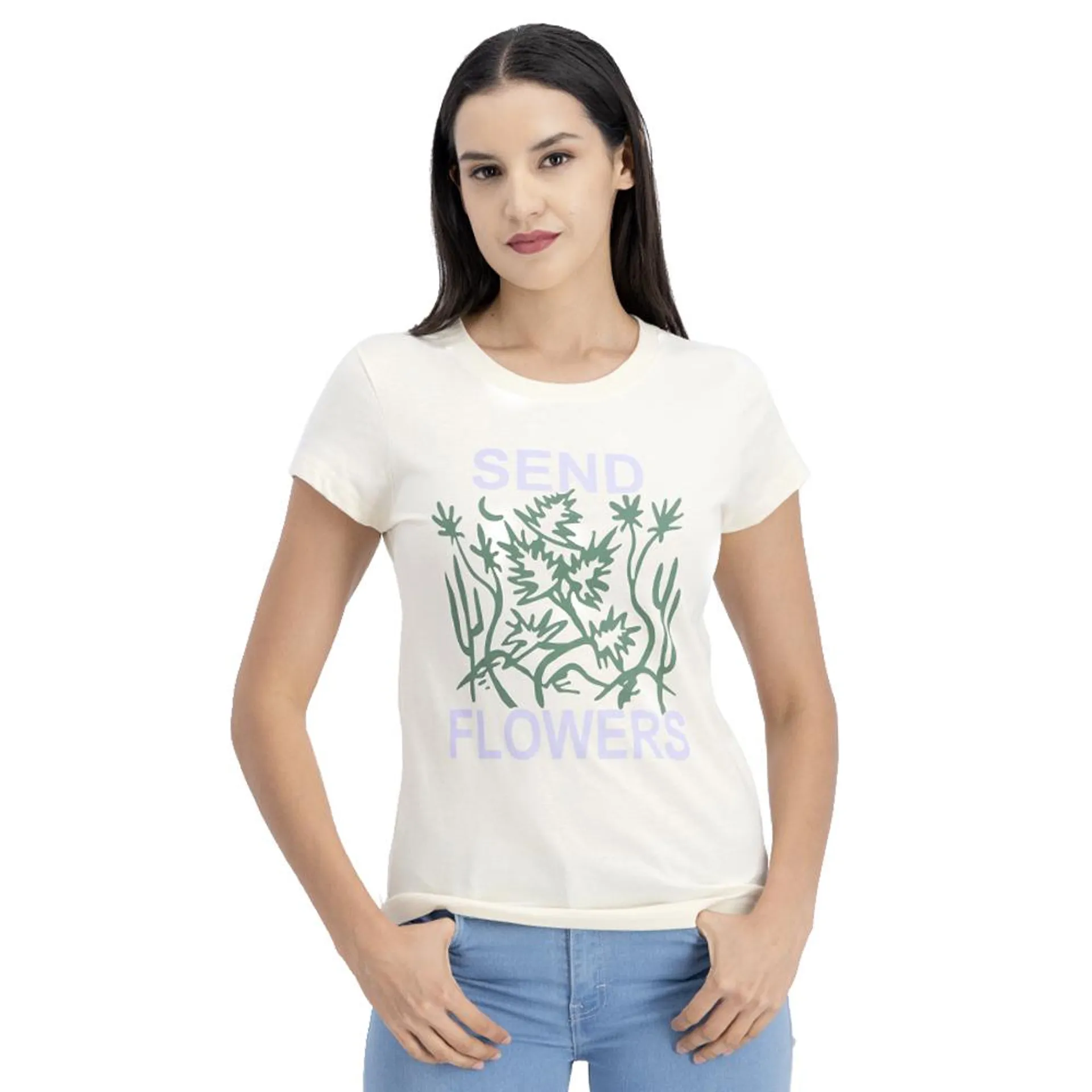 Playera Mujer Estampado Send Flowers