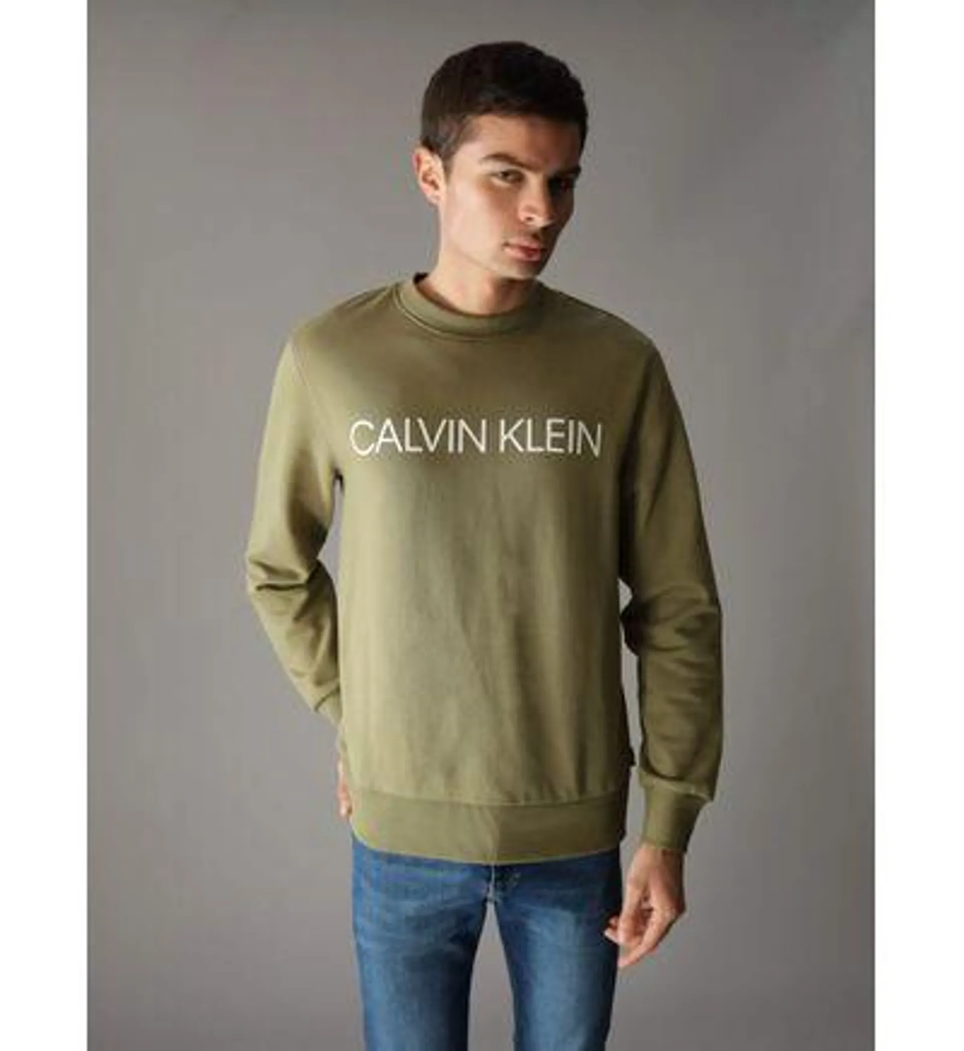 Sudadera Calvin Klein Logotipo Hombre Verde