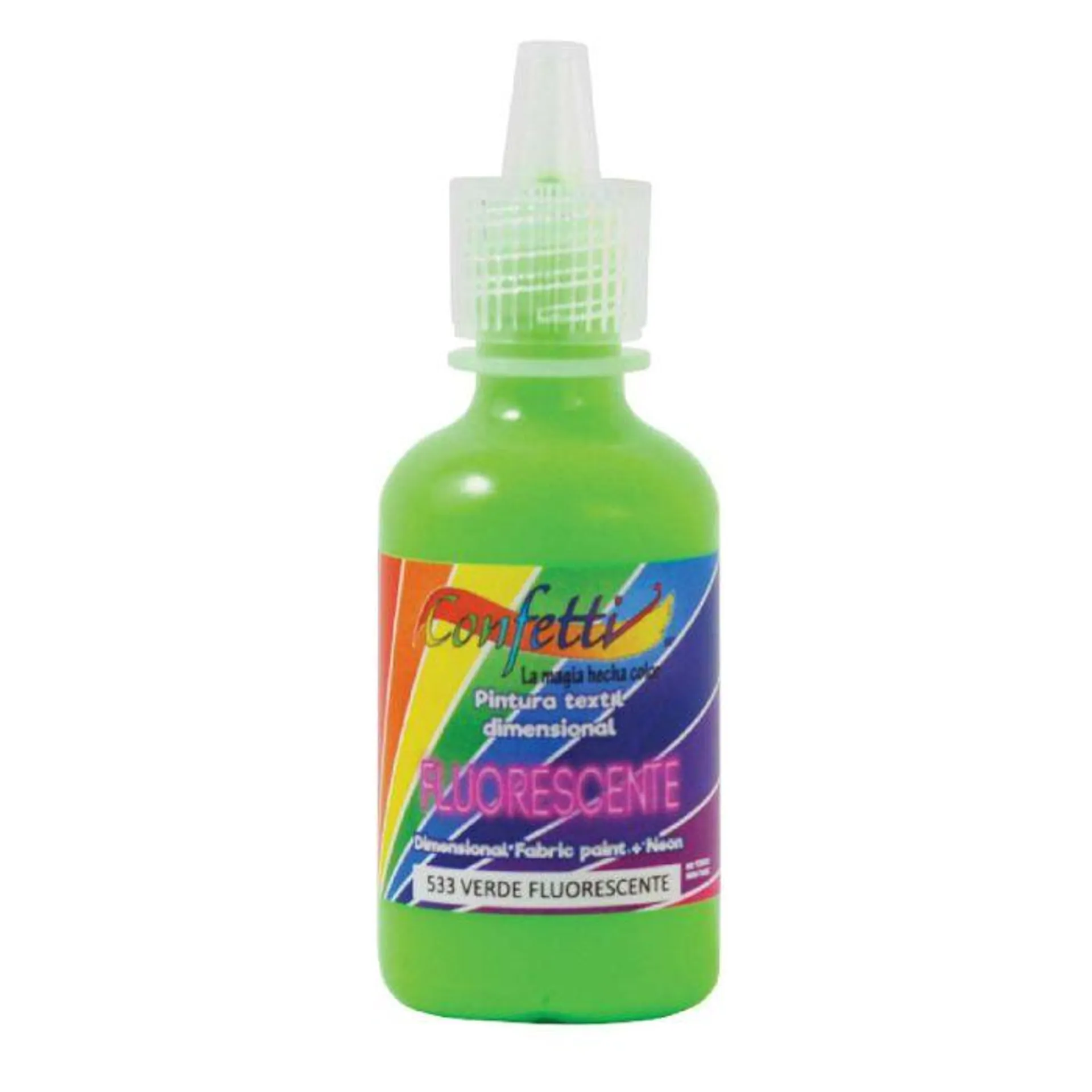 Pintura Textil Confetti 30 ml. Neón Fluorescente