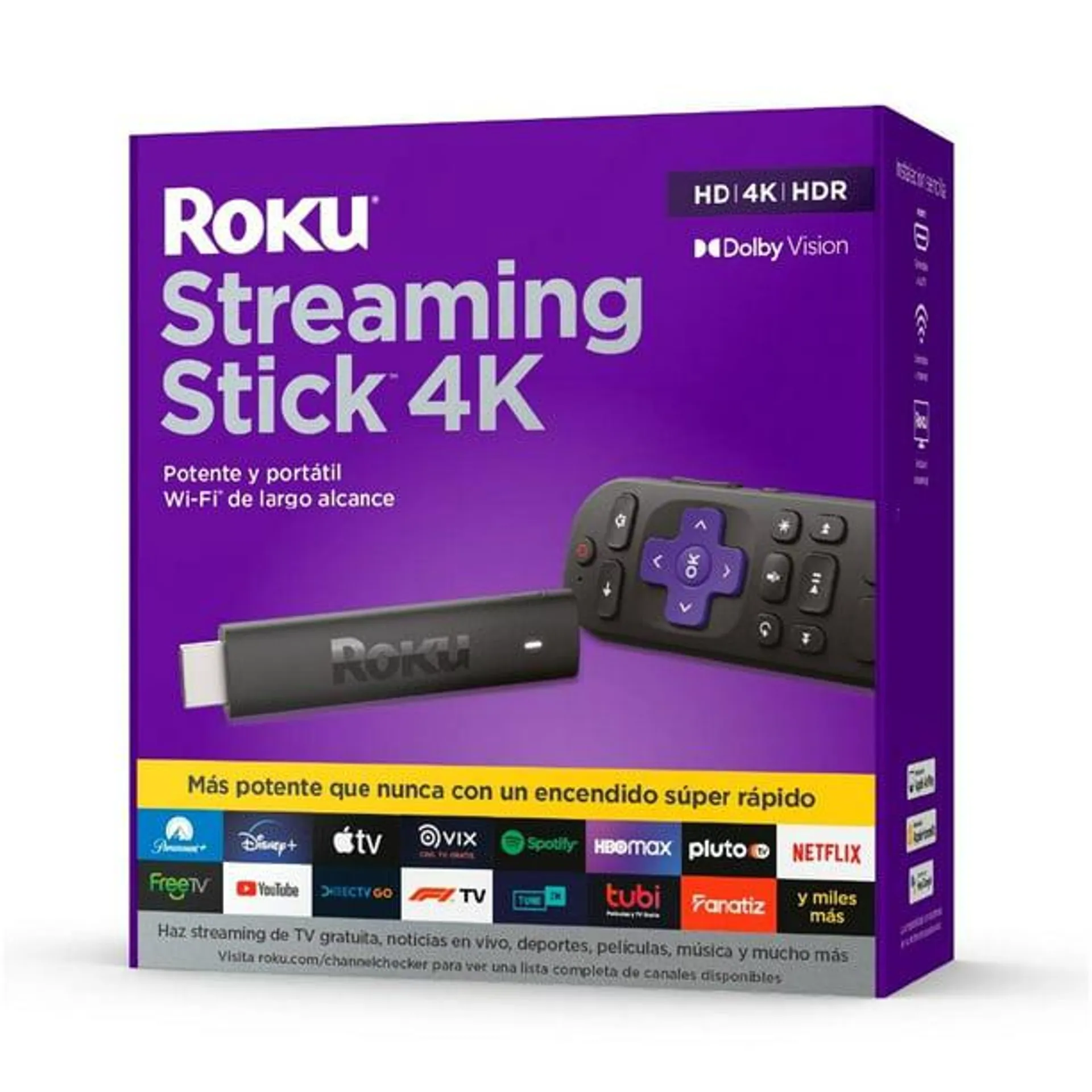 Reproductor de Streaming Roku Stick 4K ROK3820MX