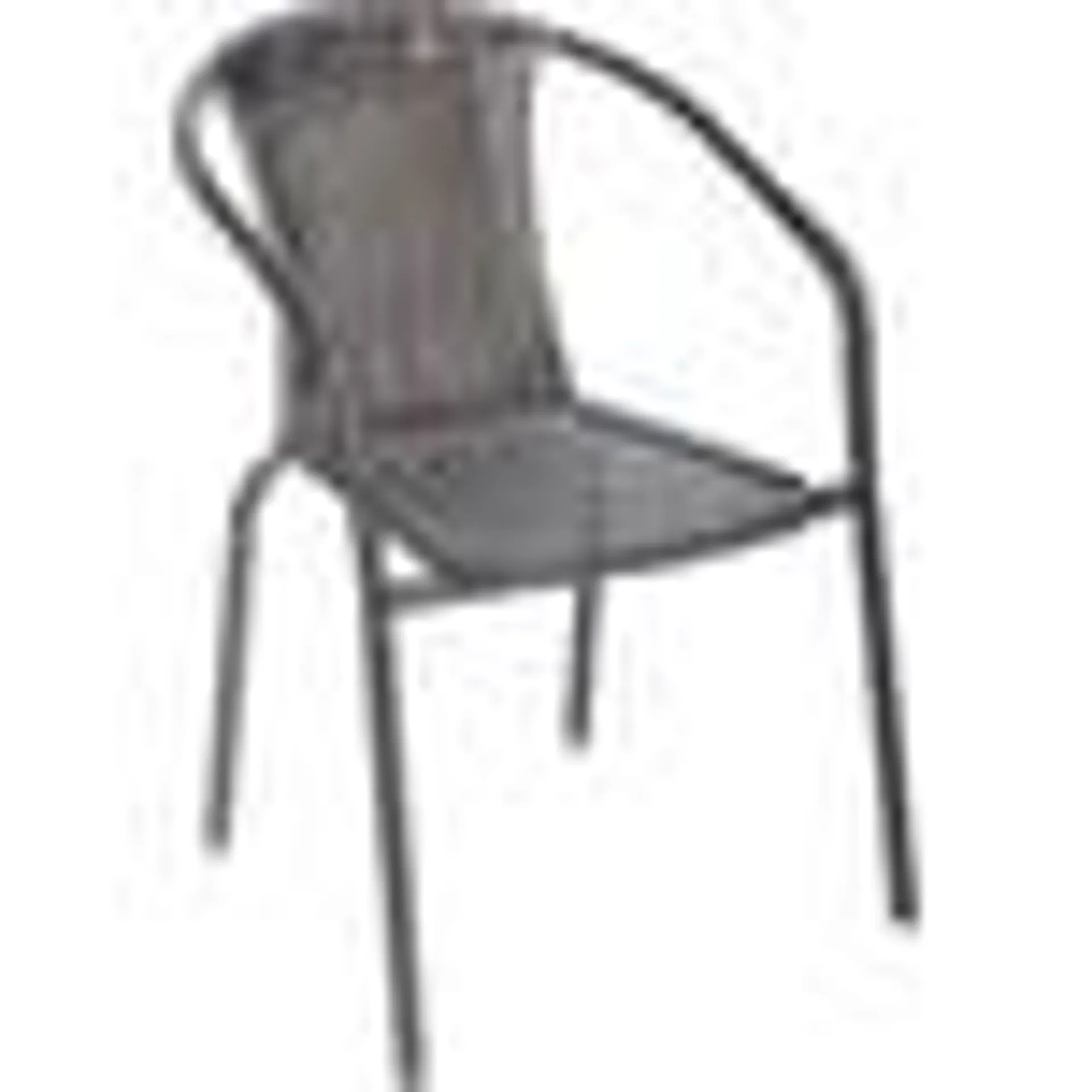 Silla Apilable Metal Negro y Ratán Café