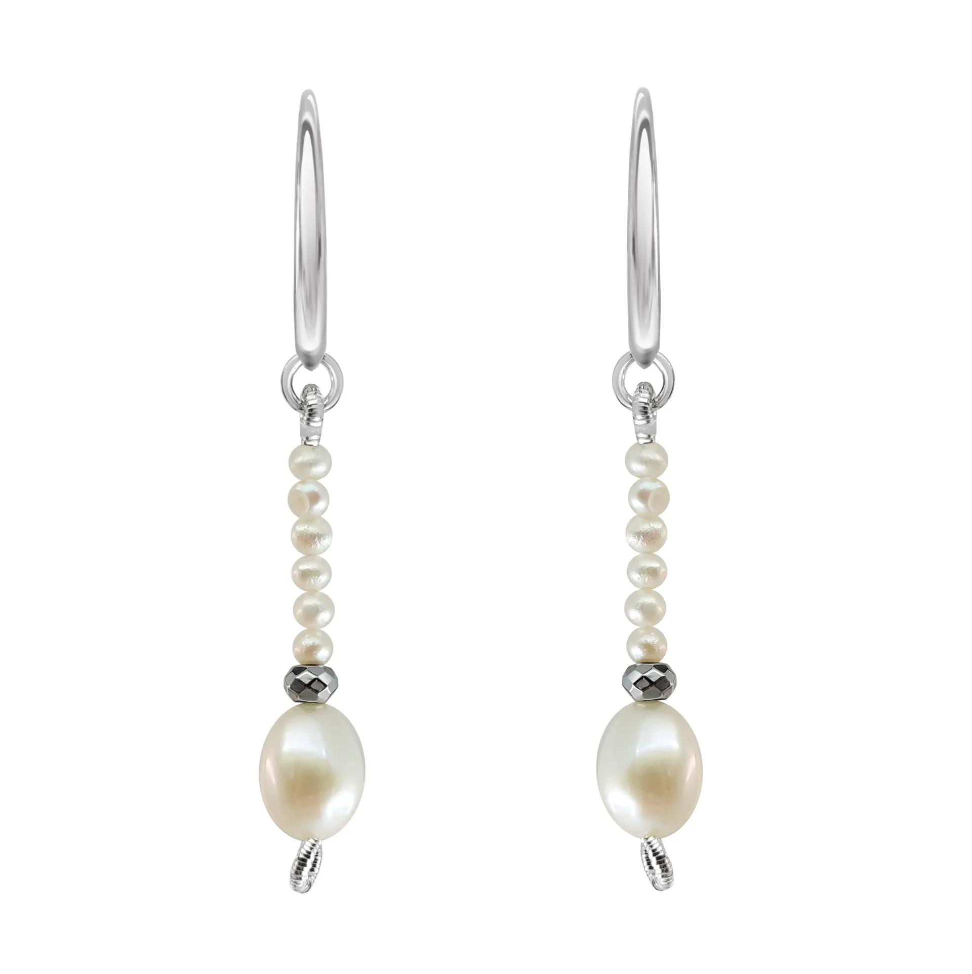 Aretes Mujer Plata 925 Marina Perla Oval Mini Anamora por Tanya Moss