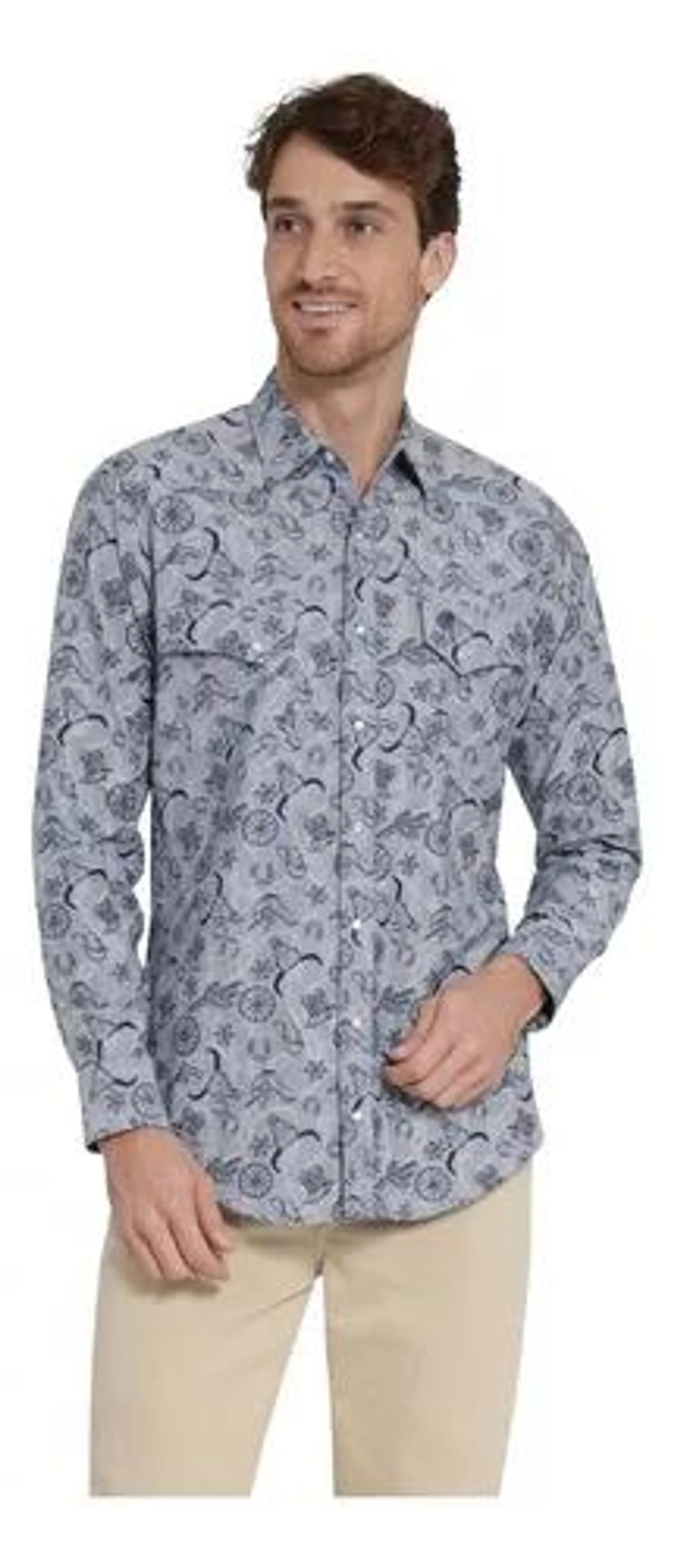 Camisa Vaquera Hombre Wrangler Slim Fit Manga Larga 409