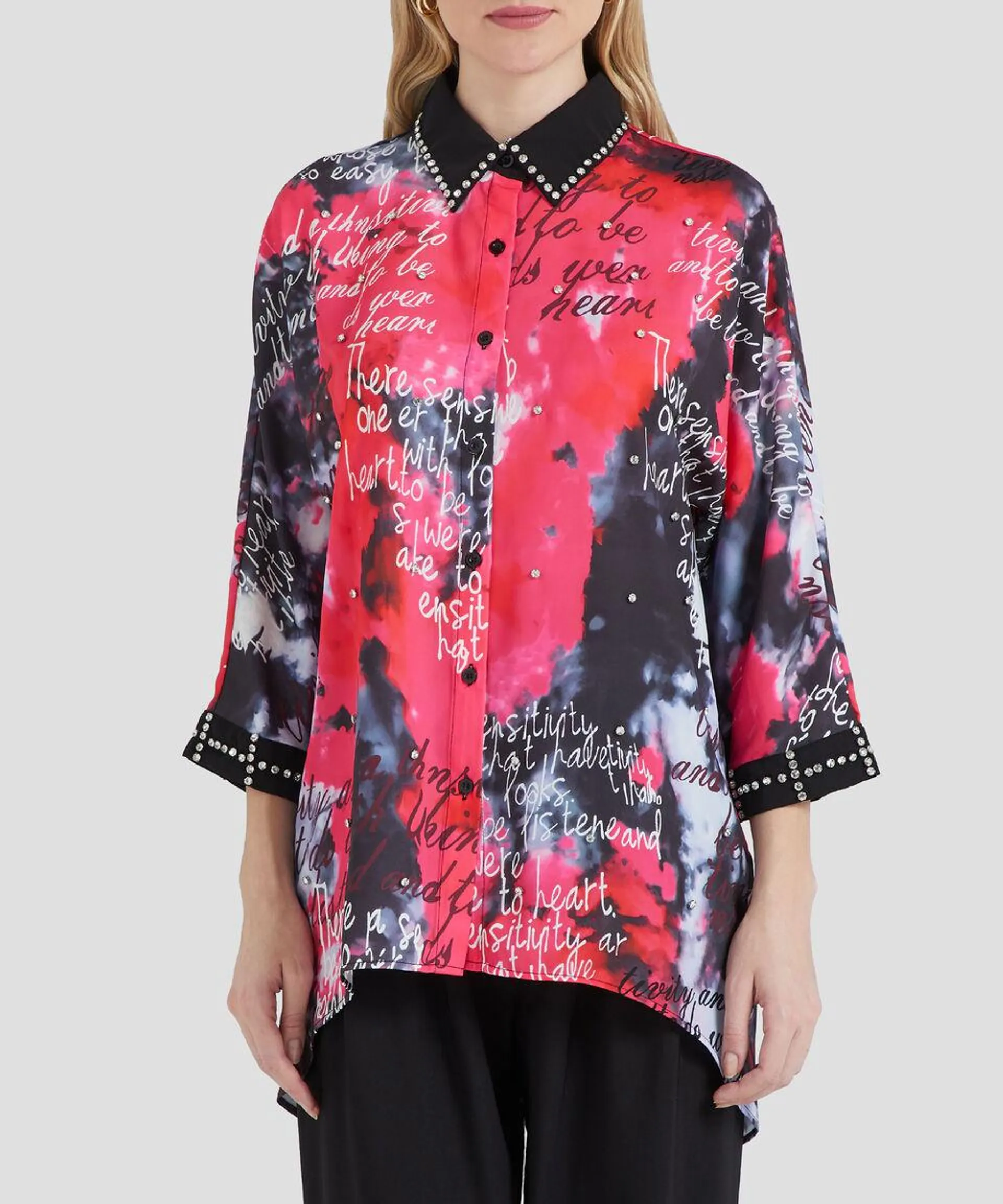 Blusa Estampada Manga 3,4 Mujer