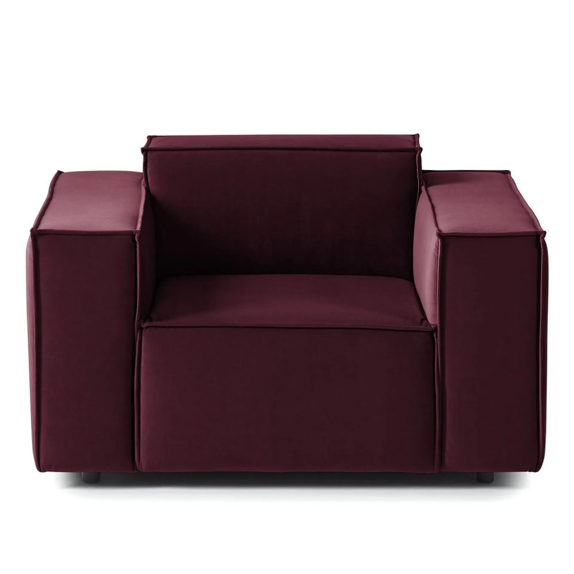 Linx - Sillón estilo moderno en terciopelo color vino