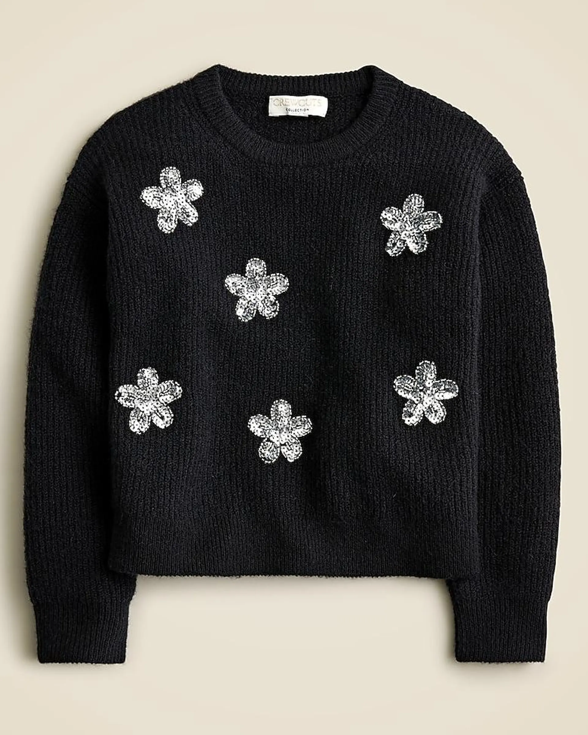 Girls' Collection flower-embellished crewneck sweater