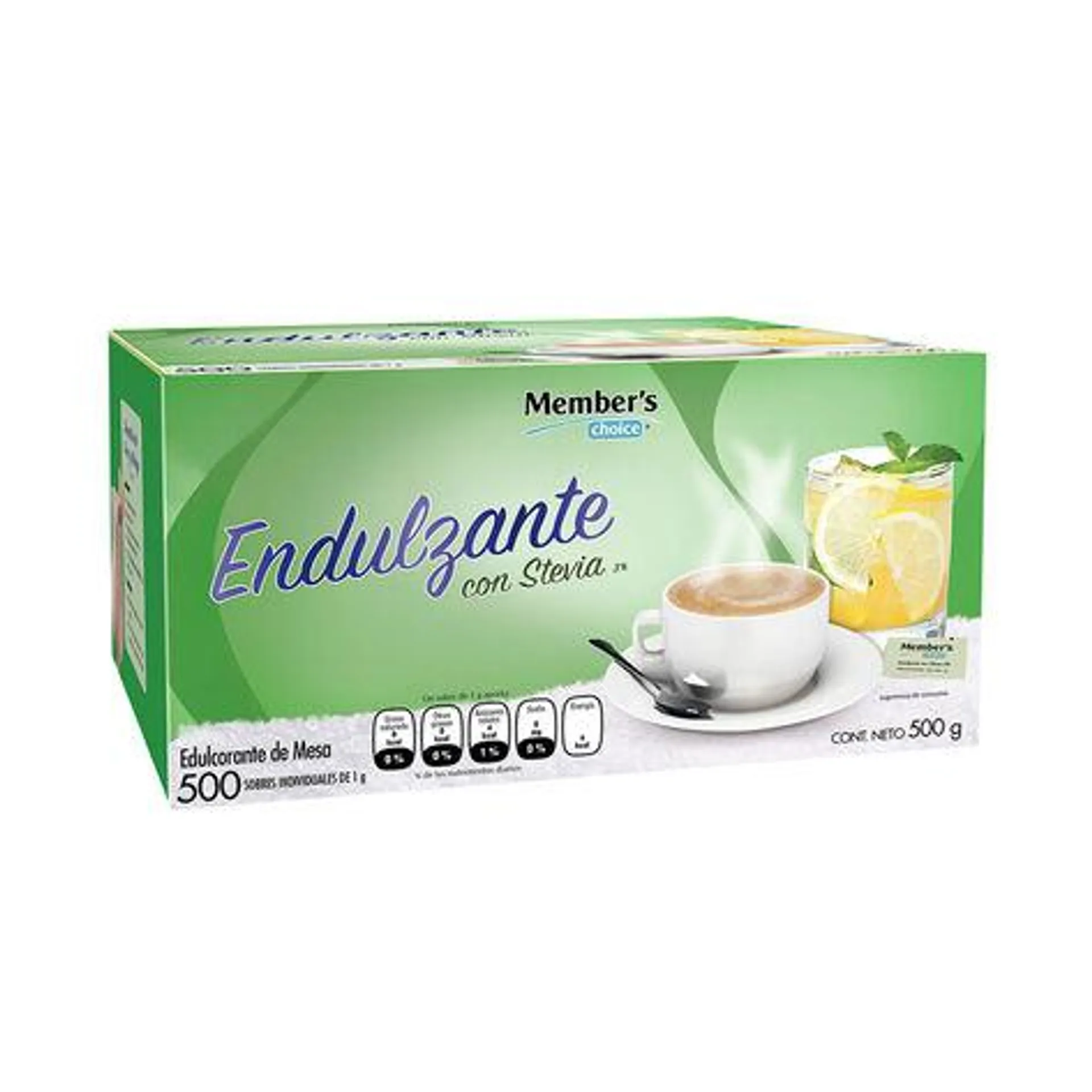 Endulzante con Stevia Member's Choice 500 Sobres