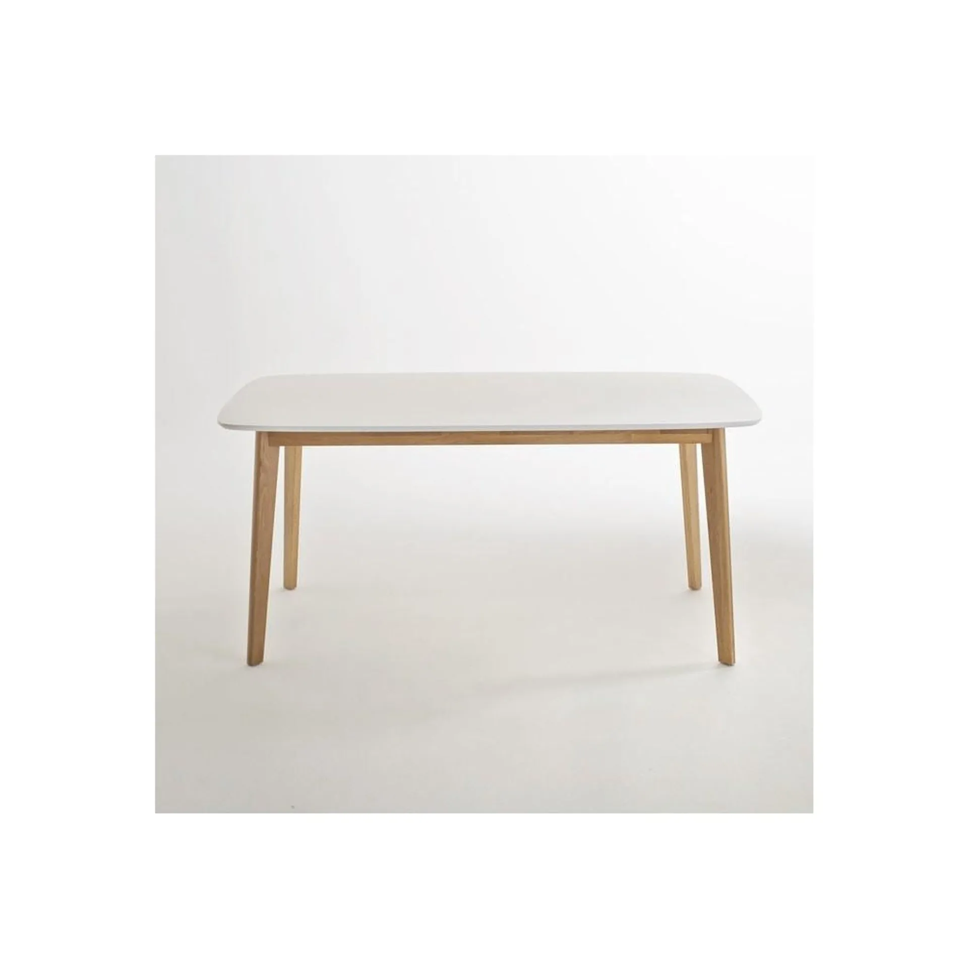 Jimmy [Long] - Mesa de comedor estilo moderno con cubierta blanca rectangular