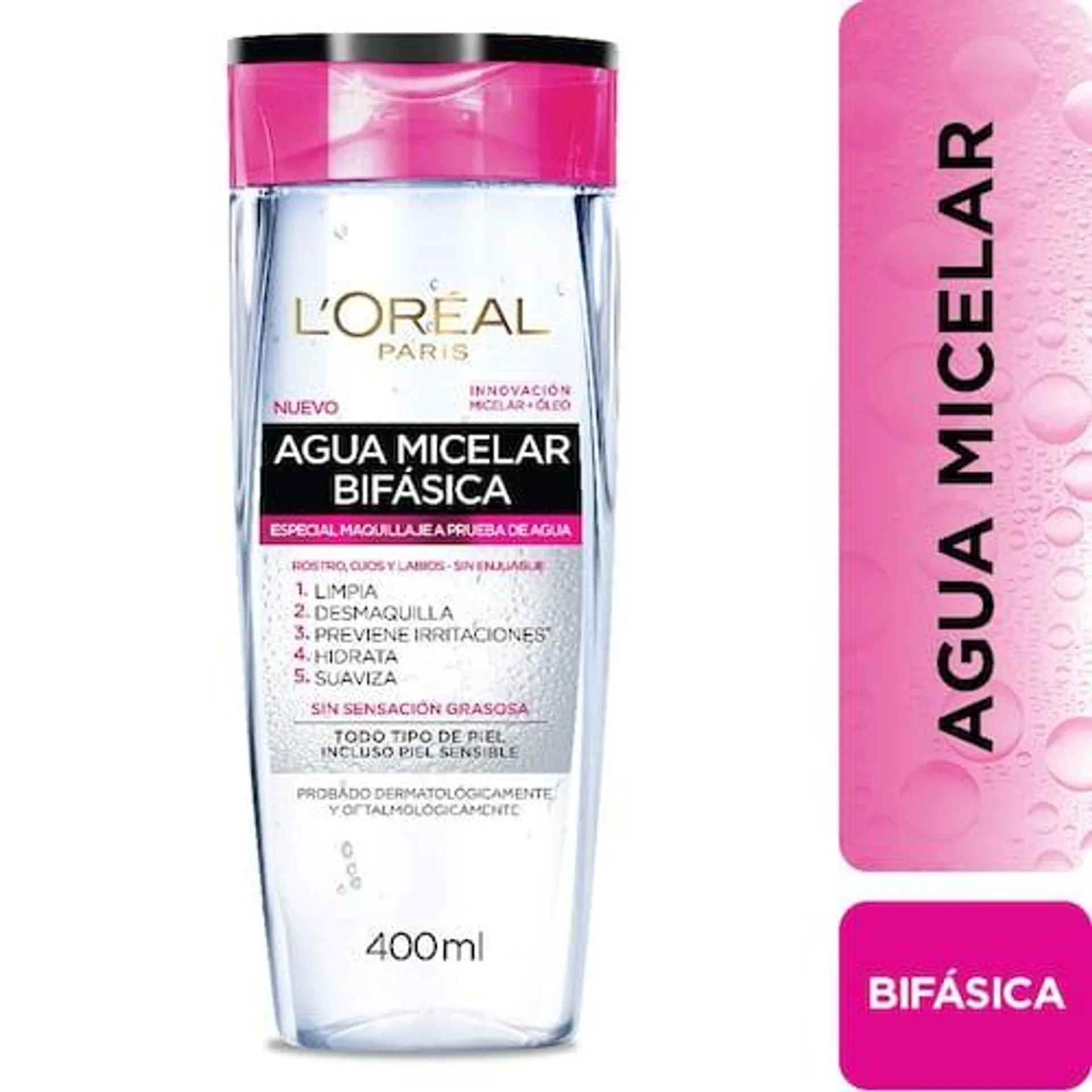 Agua Micelar Desmaquillante Bifásica L'Oréal Paris, 400ml