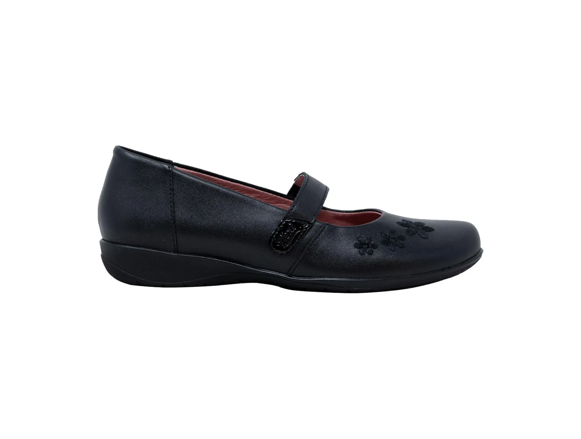 Zapato Flexi Escolar Flor Bordada Para Niña 35930 Talla 18