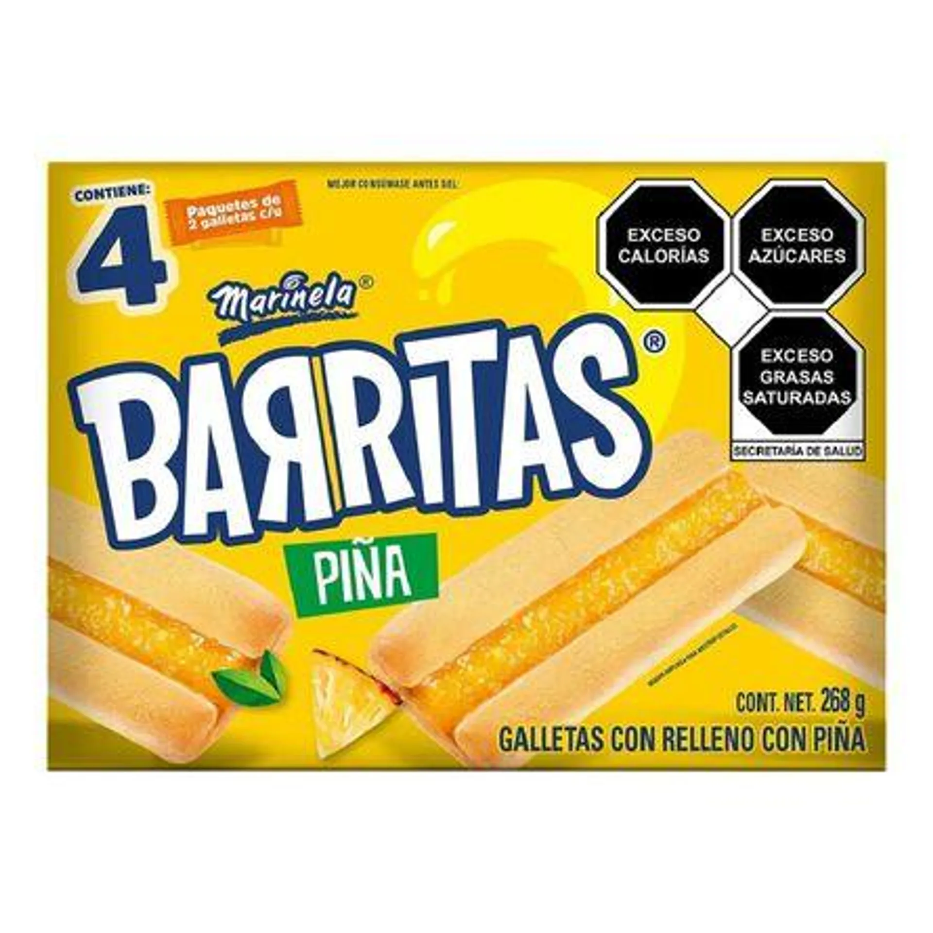 Galletas Barritas Piña Marinela 268 Cj