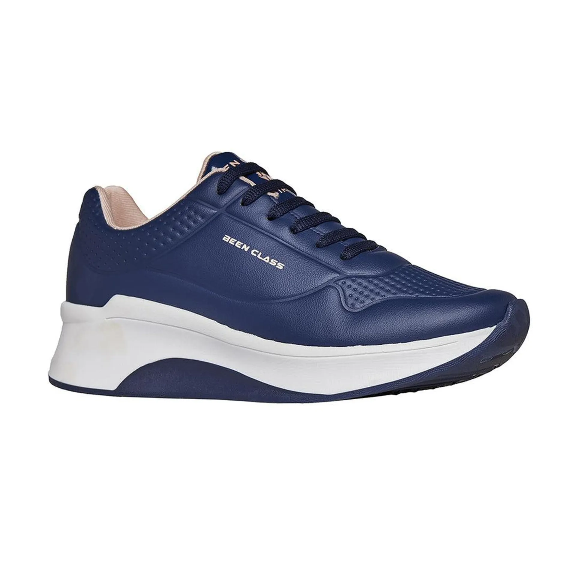 Tenis Mujer Clásico Con Suela Ancha Marino Moda Casual