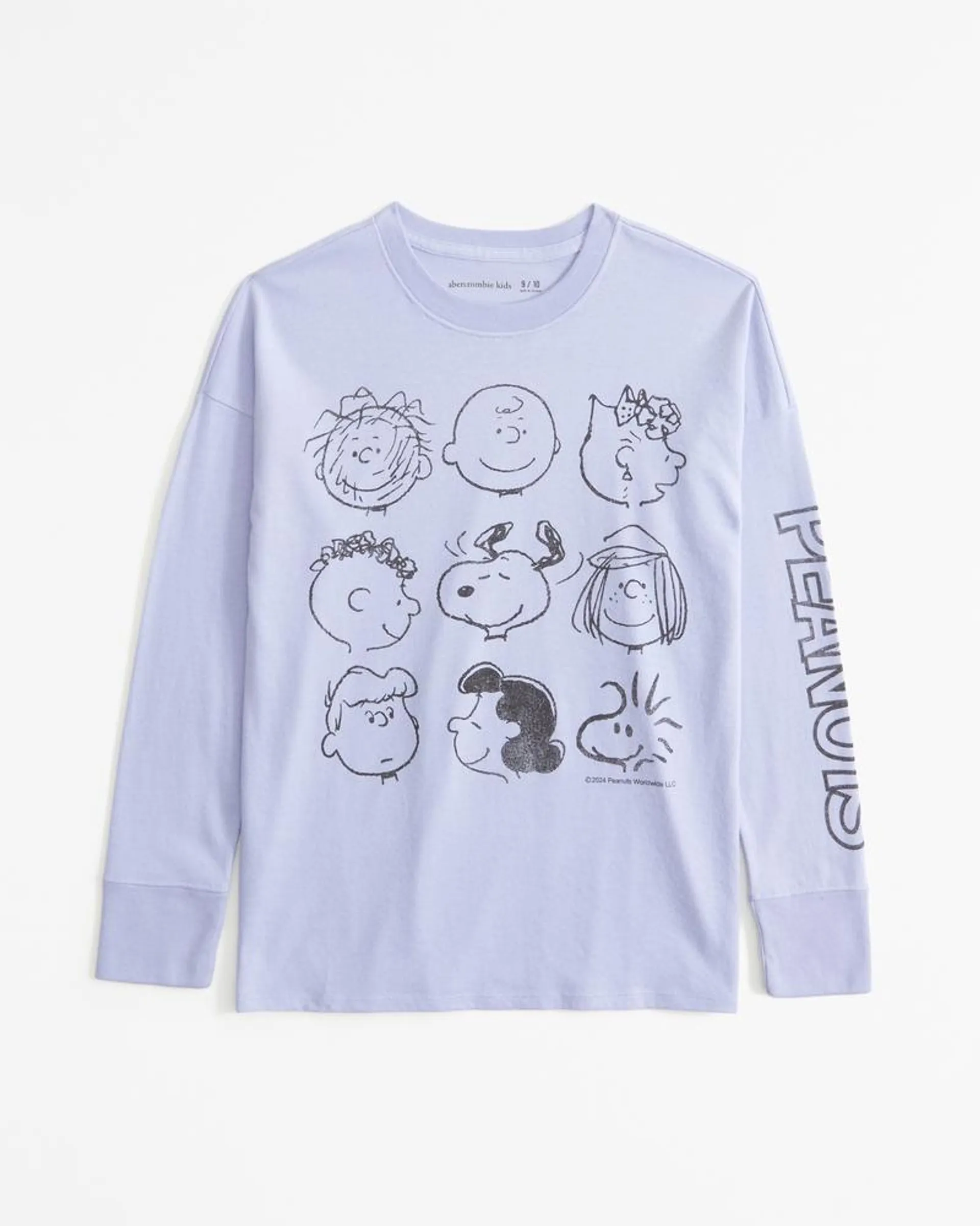 oversized long-sleeve peanuts graphic tee