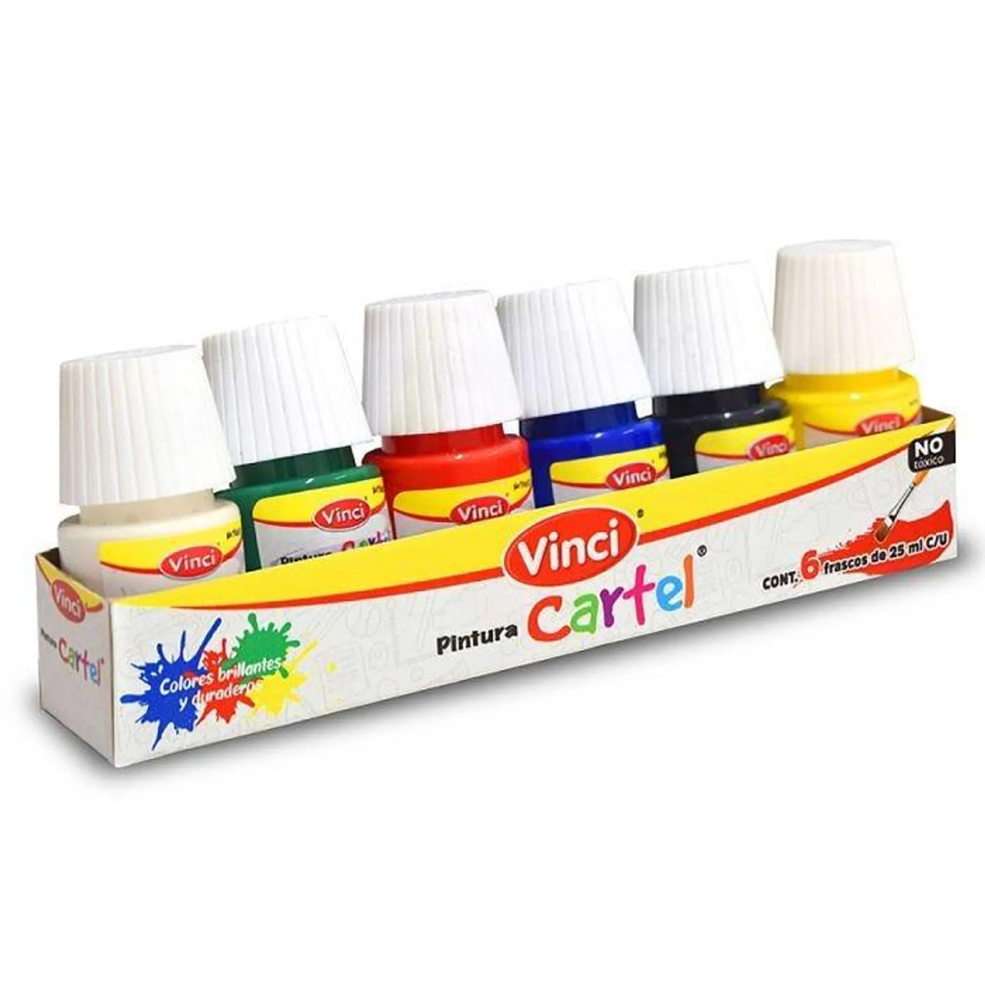 Pintura Cartel Vinci 25 ml. C/6 Colores Básicos