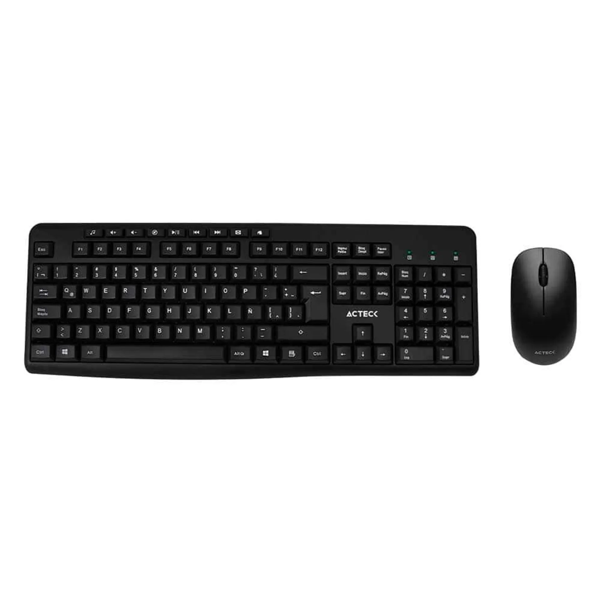 Kit de Teclado y Mouse Inalámbrico Negro (Español) Acteck AC-931748