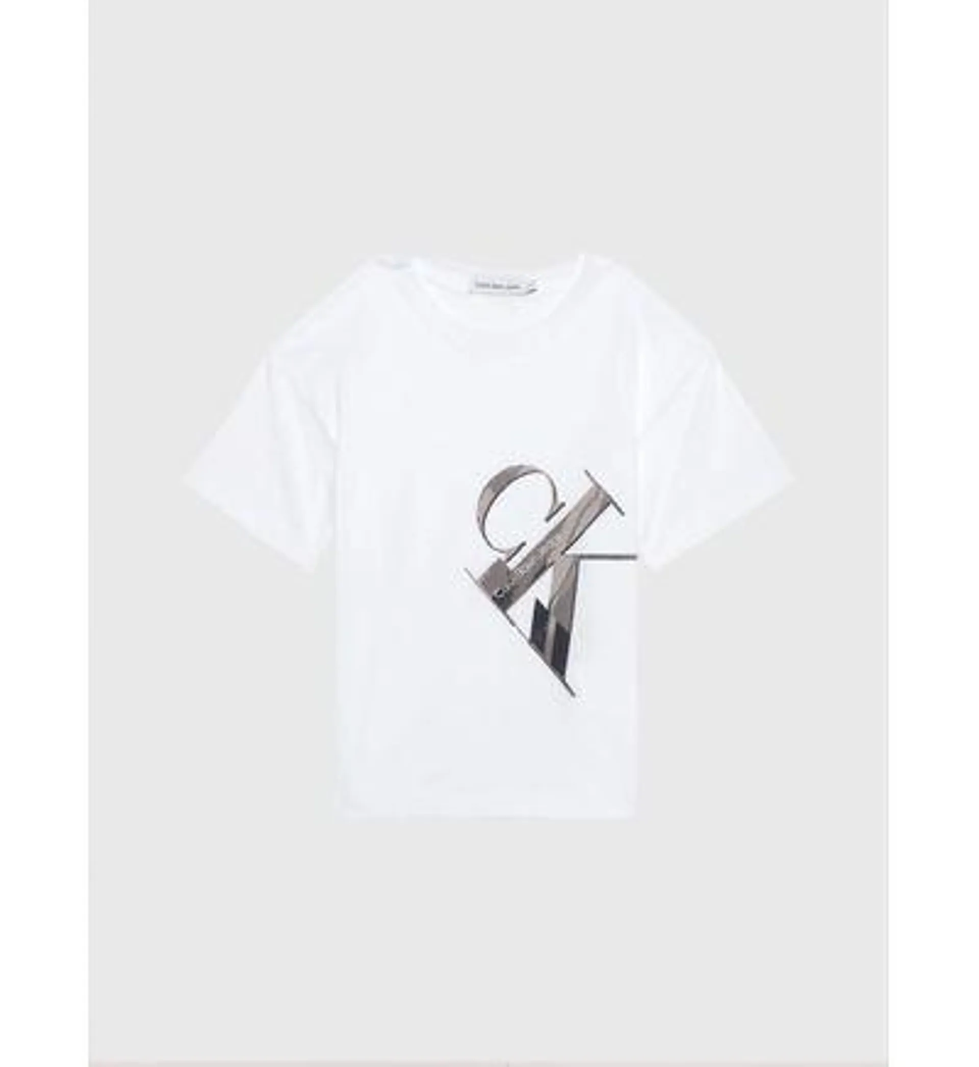 Playera Calvin Klein con Monograma Niño Blanco