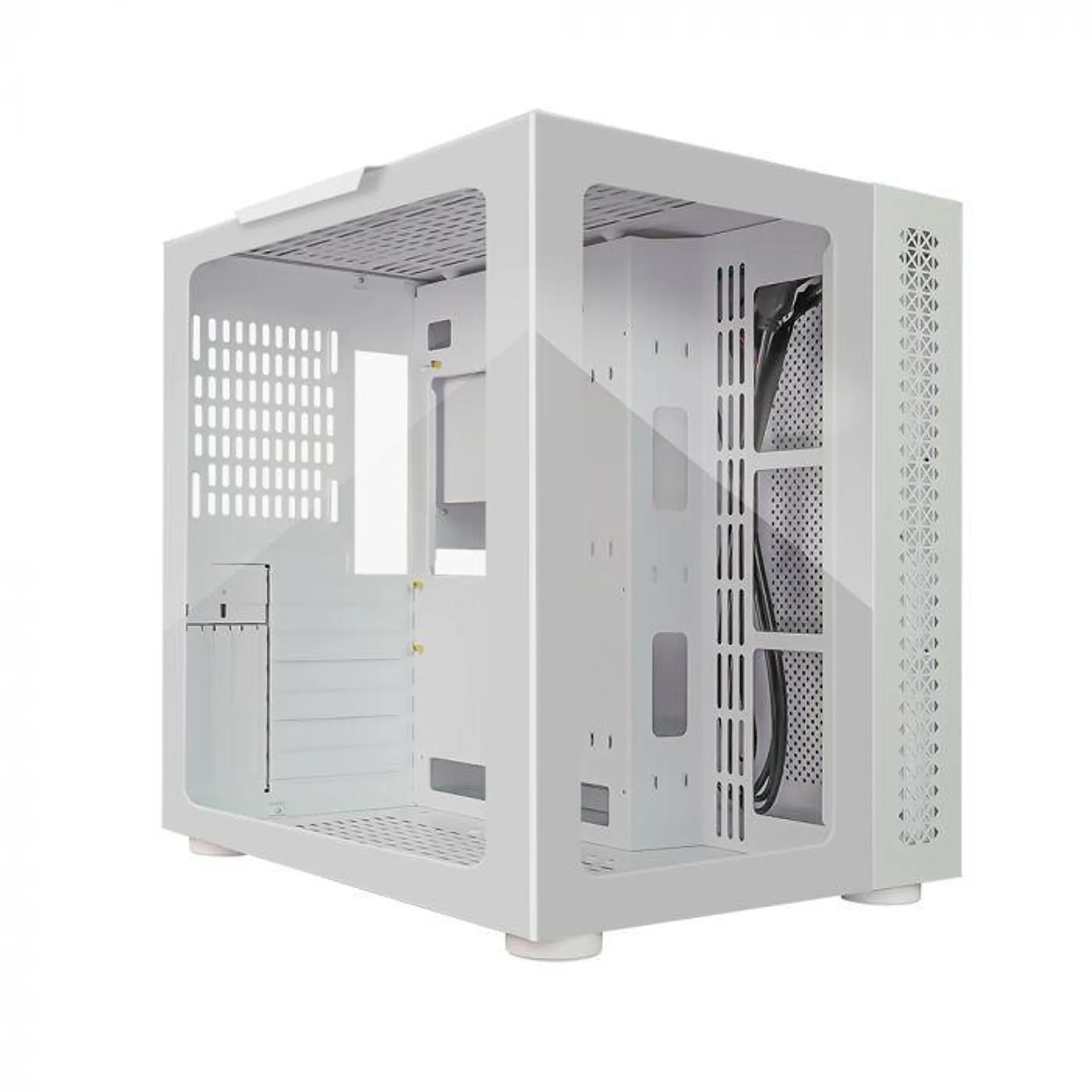 Gabinete Gamer Game Factor Csg700 Atx Fishtank Doble Ventana Cristal Templado Usb 3.0 S/Fte Blanco