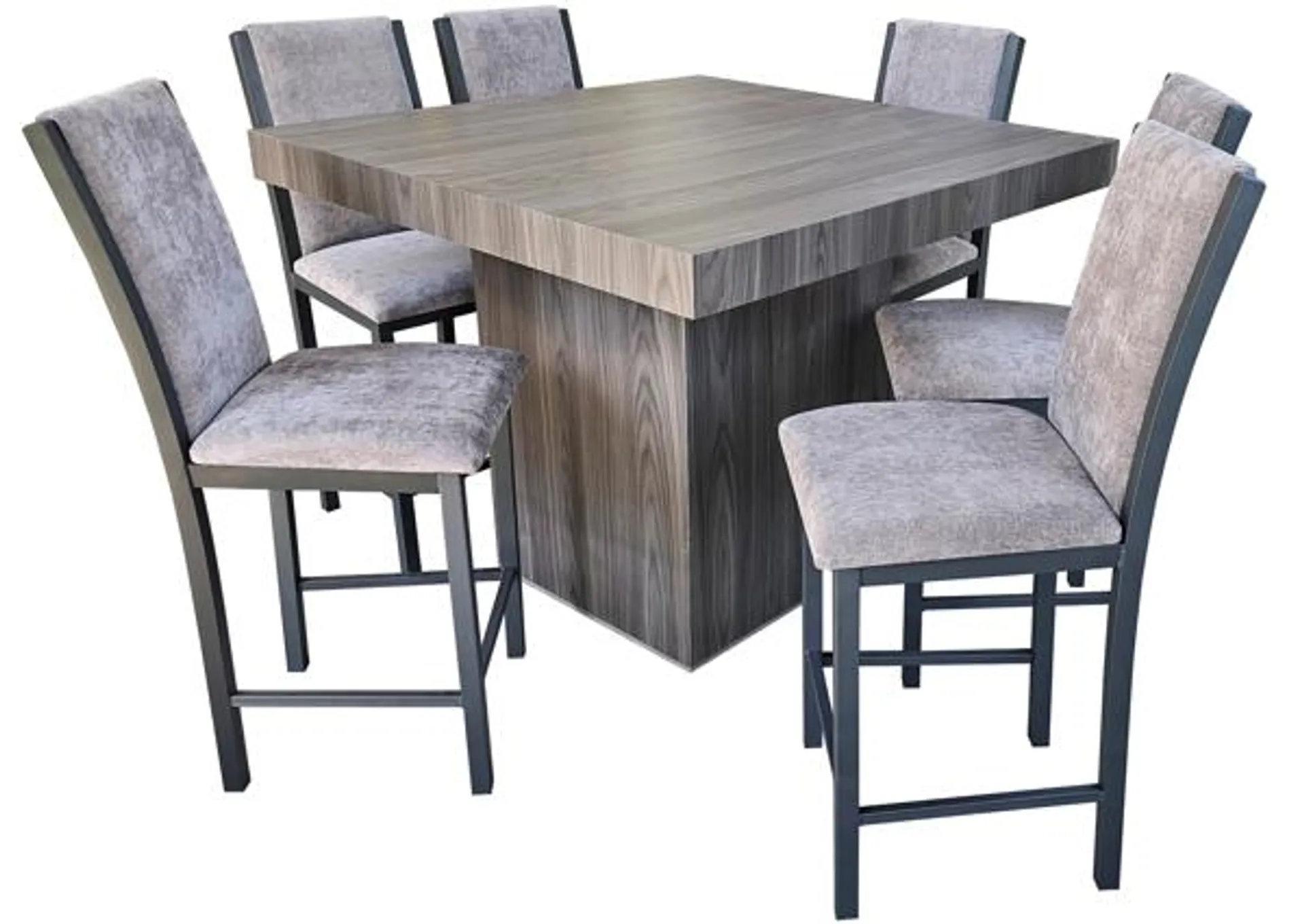 Antecomedor Tubular Abedul Valeria 6 Bancos