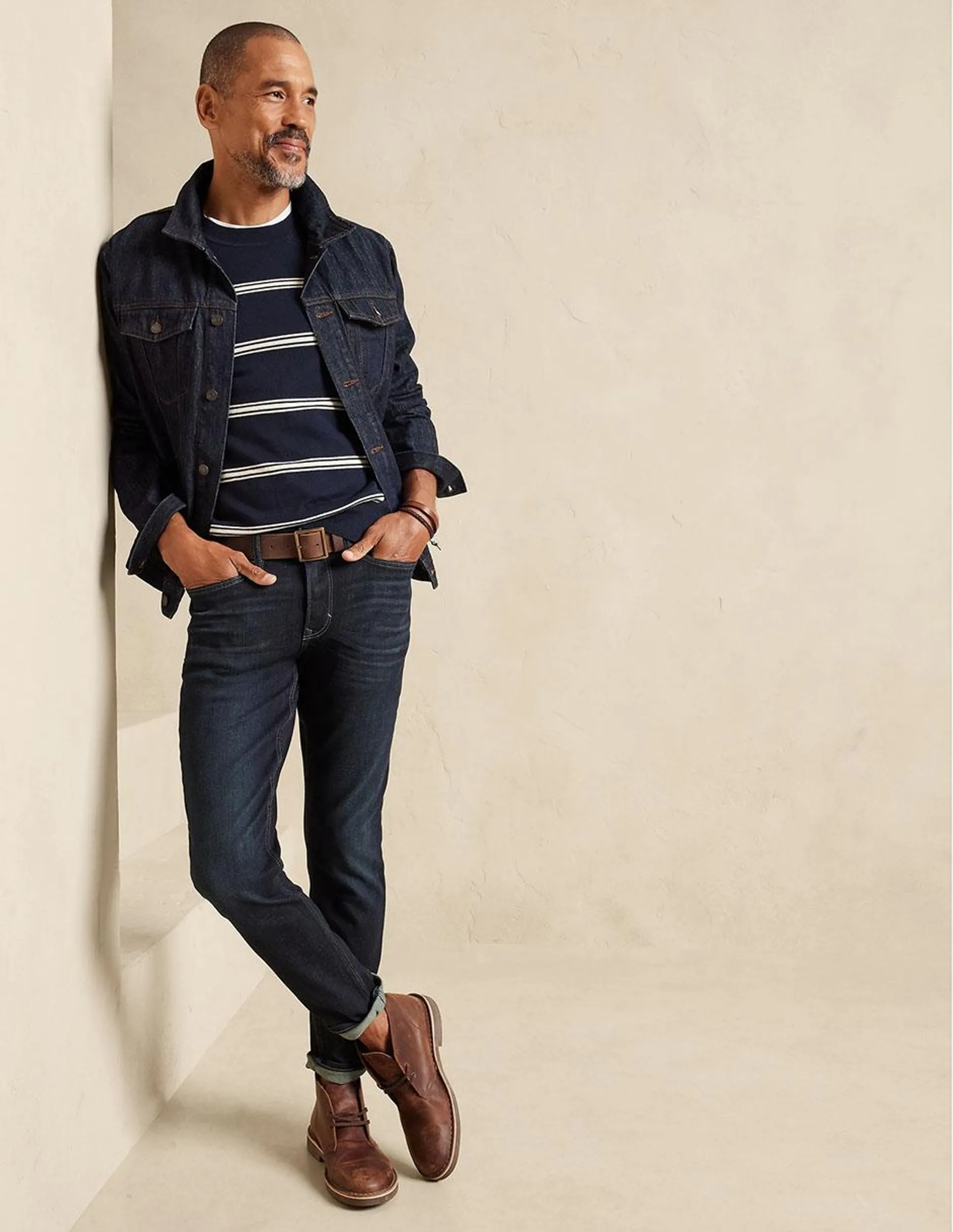 Jeans skinny lavado obscuro para hombre