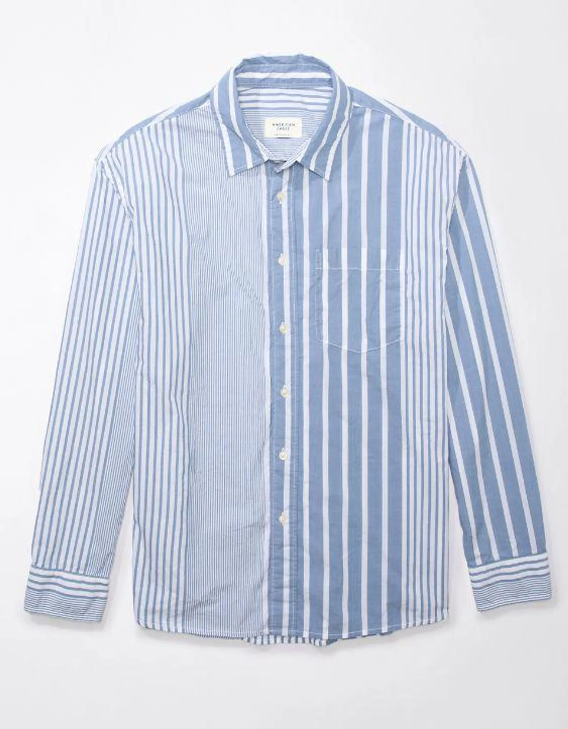 AE Everyday Camisa Rayada de Popelina con Botones
