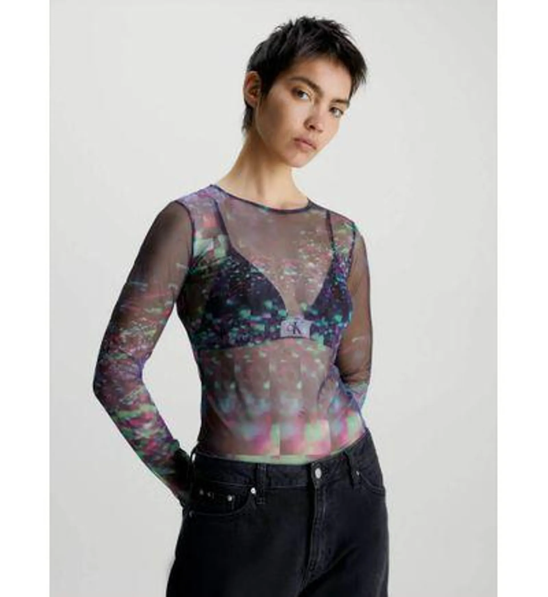 Blusa Calvin Klein Mesh Mujer Multicolor