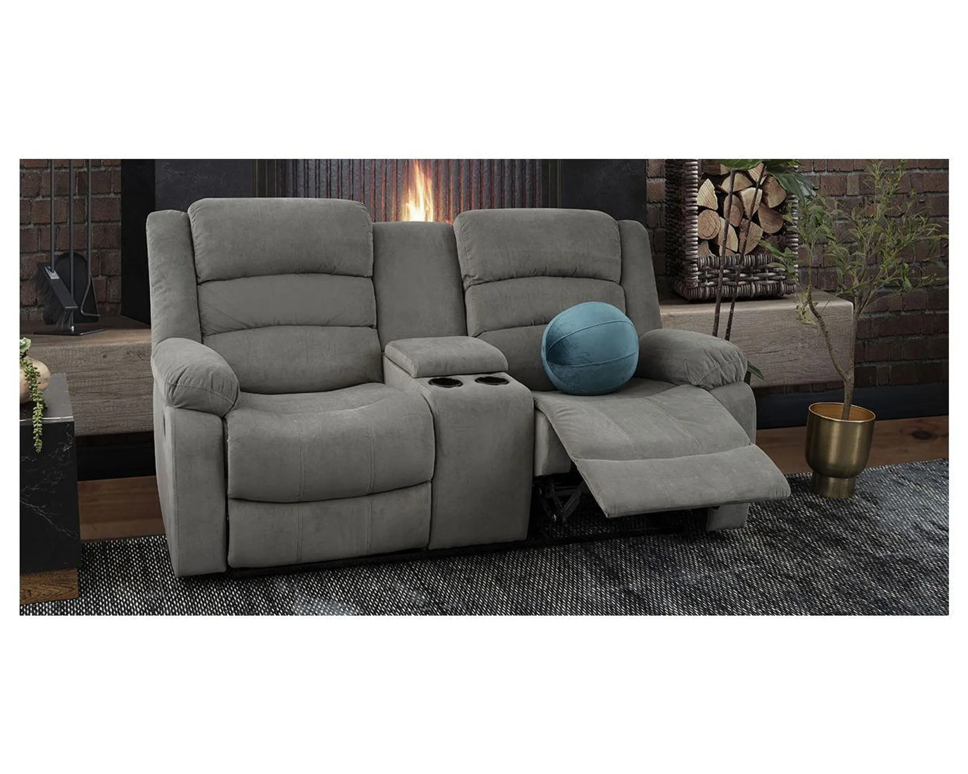 Sofá 2 Plazas Reclinable Columbia Gris