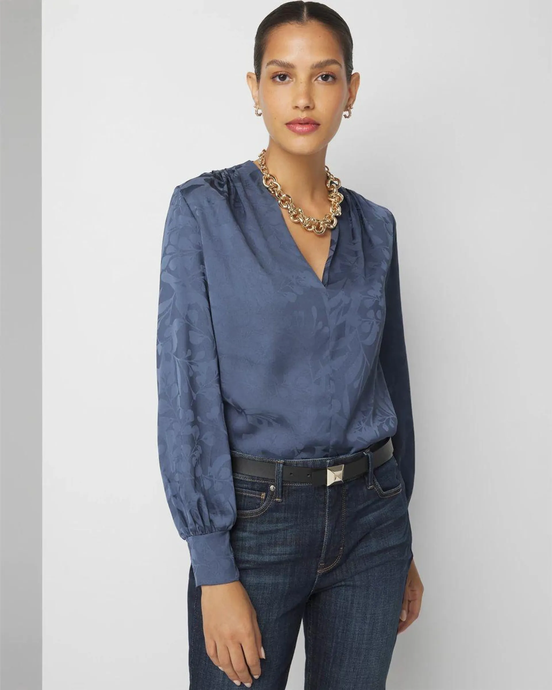 Pleated Shoulder Blouse