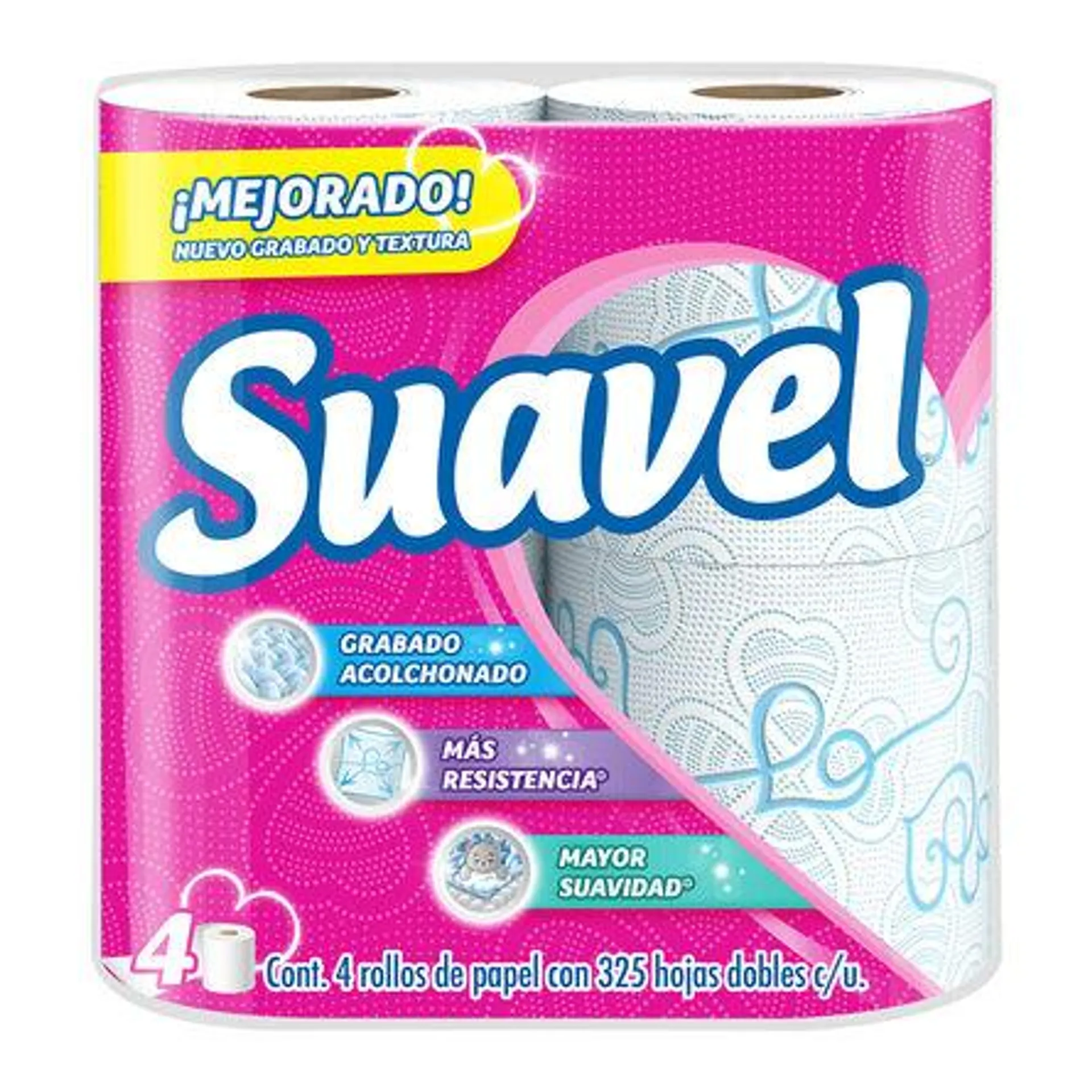 Papel Higiénico Suavel 4 Rollos de 325 hojas