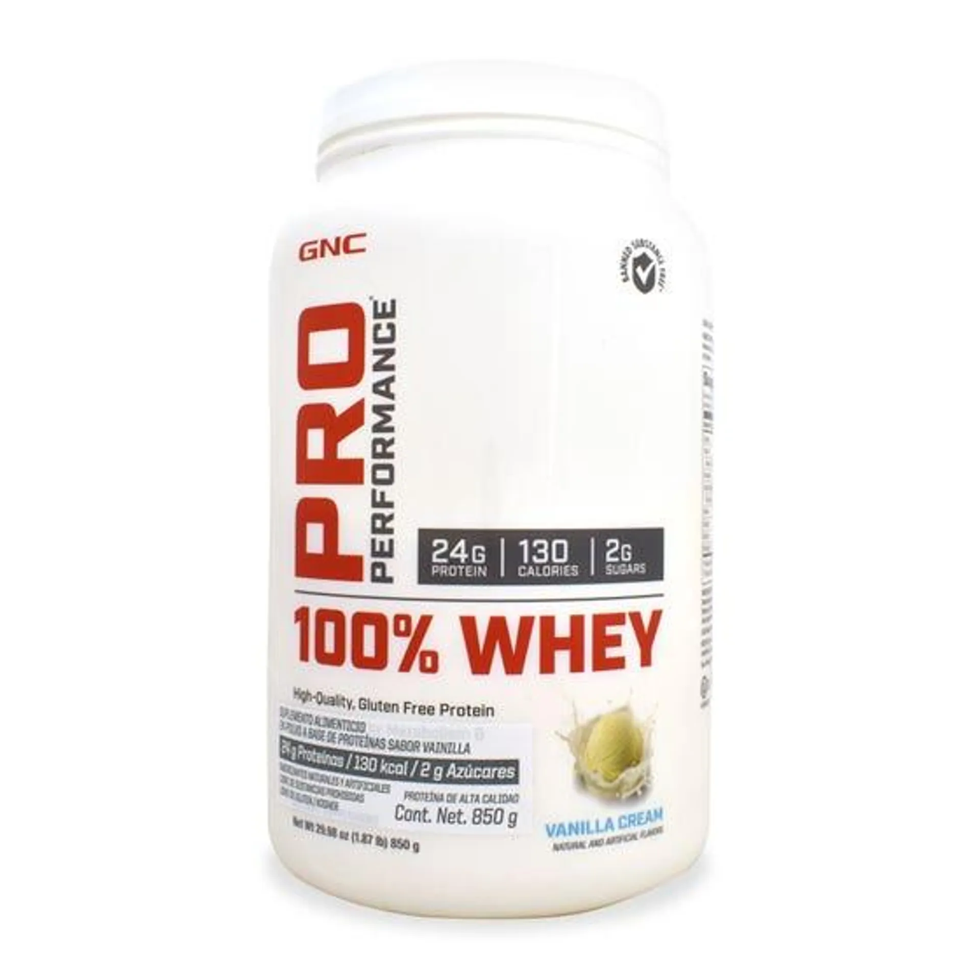 100% Whey Proteína de suero de leche Pro Performance Vainilla 850 Gramos