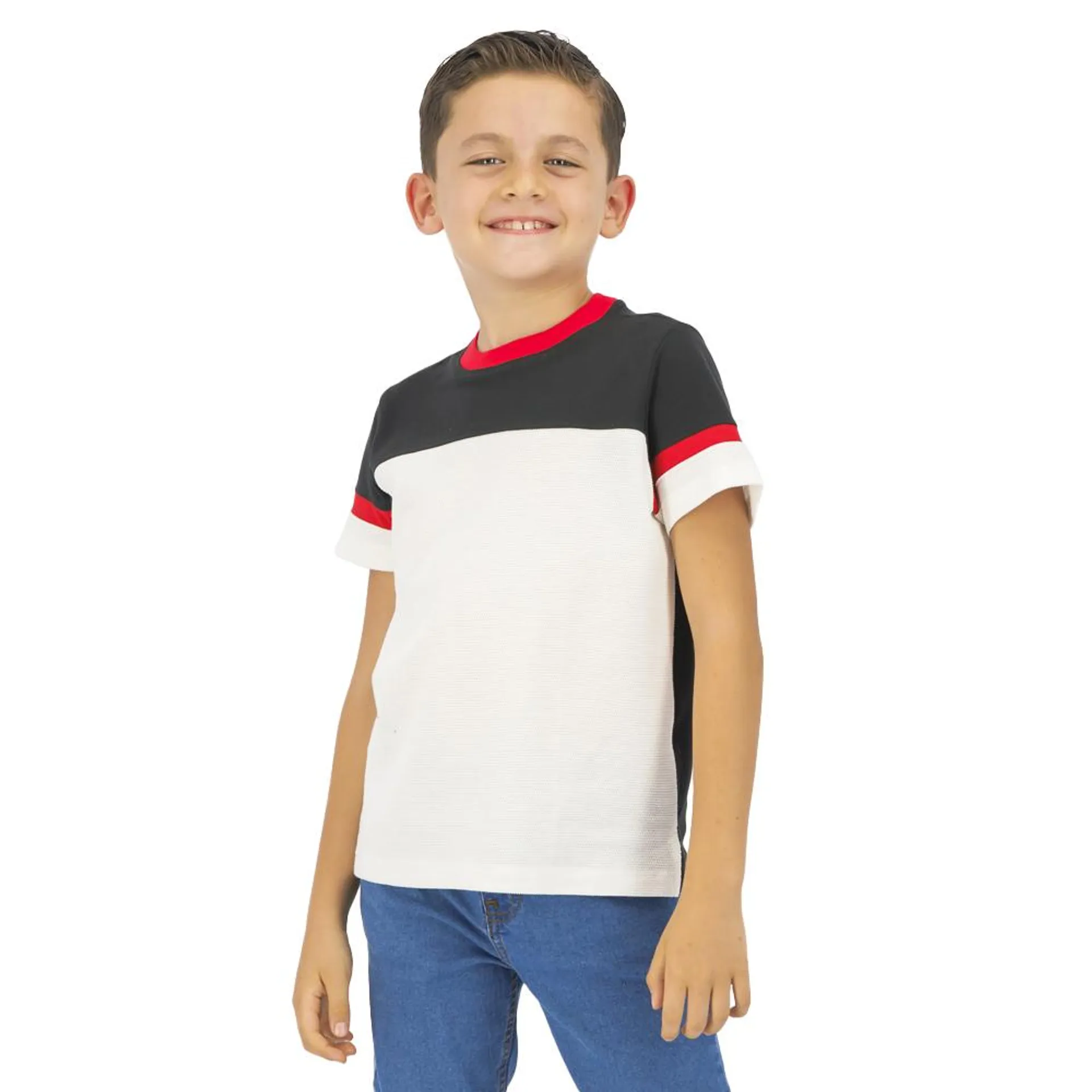 Playera Hummo Niño Con Bloques En Mangas Y Pecho